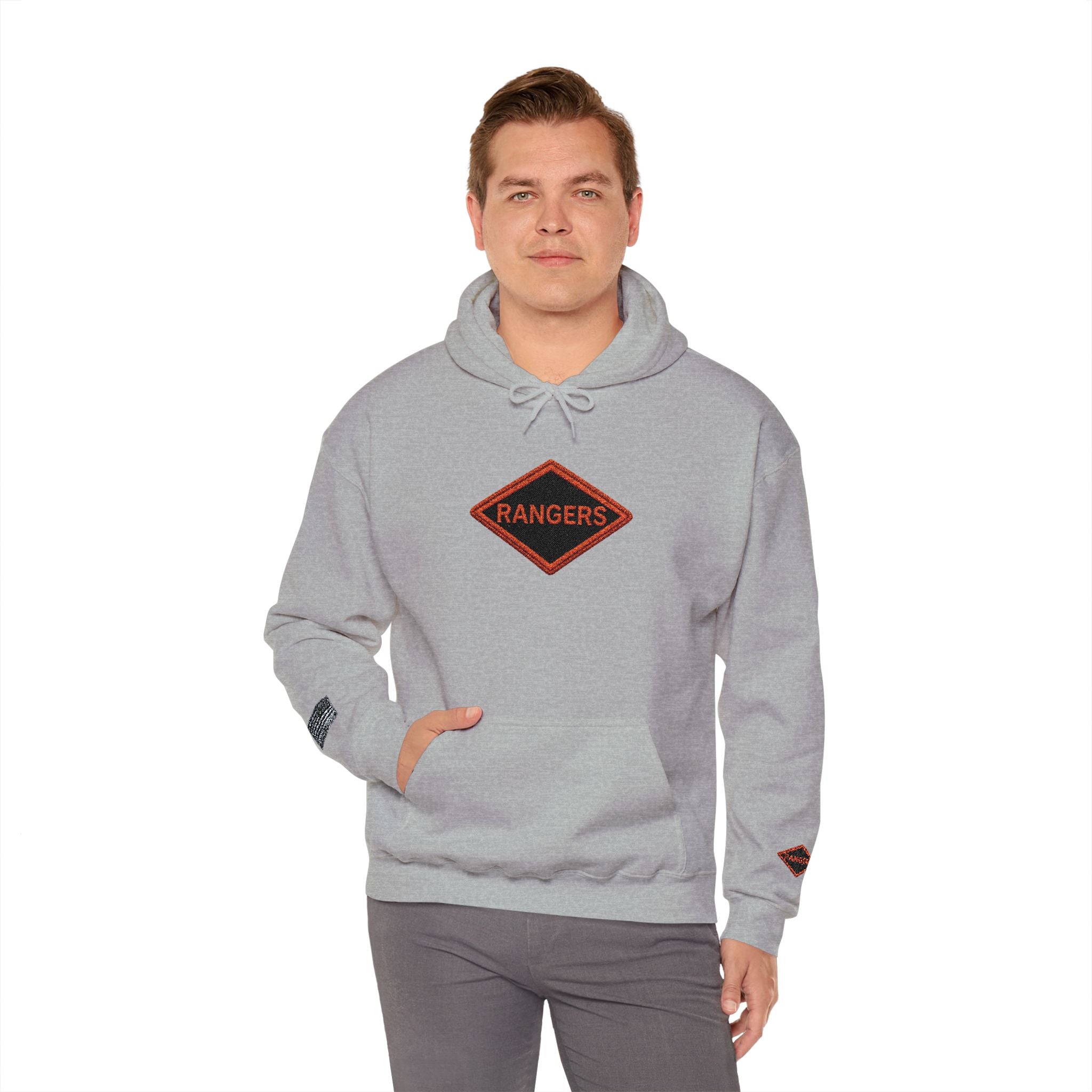 Vintage Army Ranger Embroidered Hooded Sweatshirt