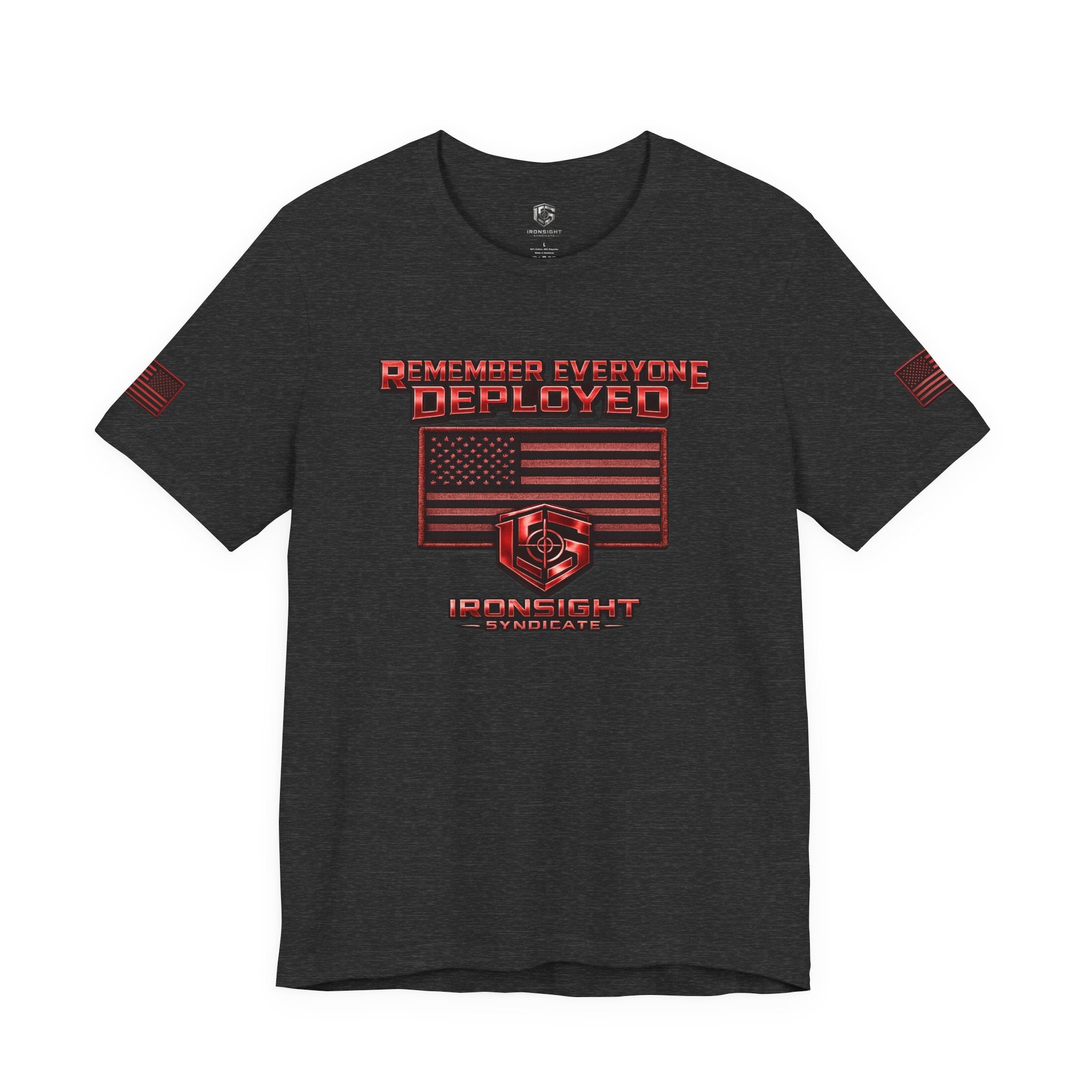 Remember Everyone Deployed (R.E.D.) Patriotic T-Shirt - Dark Grey Heather | Ironsight Syndicate