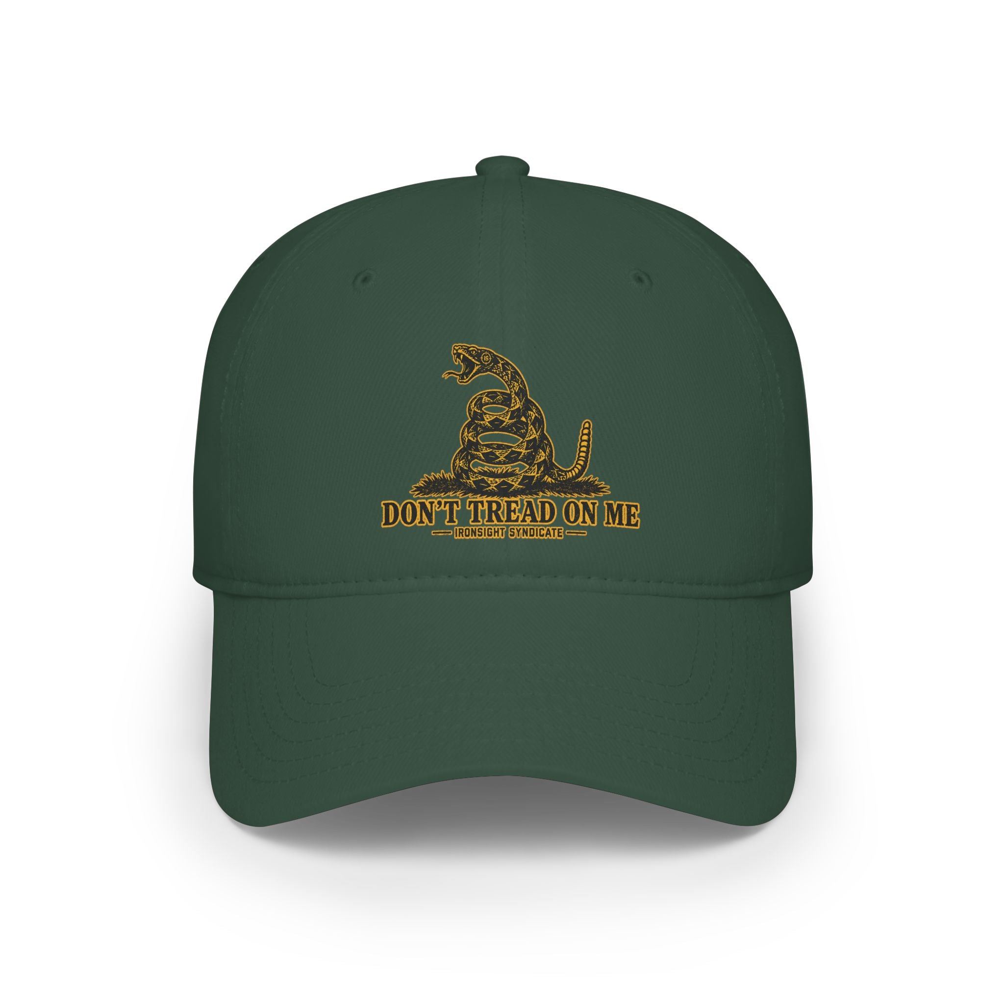Don't Tread On Me Gadsden Snake Low Profile Cap in Dark Green | Ironsight Syndicate