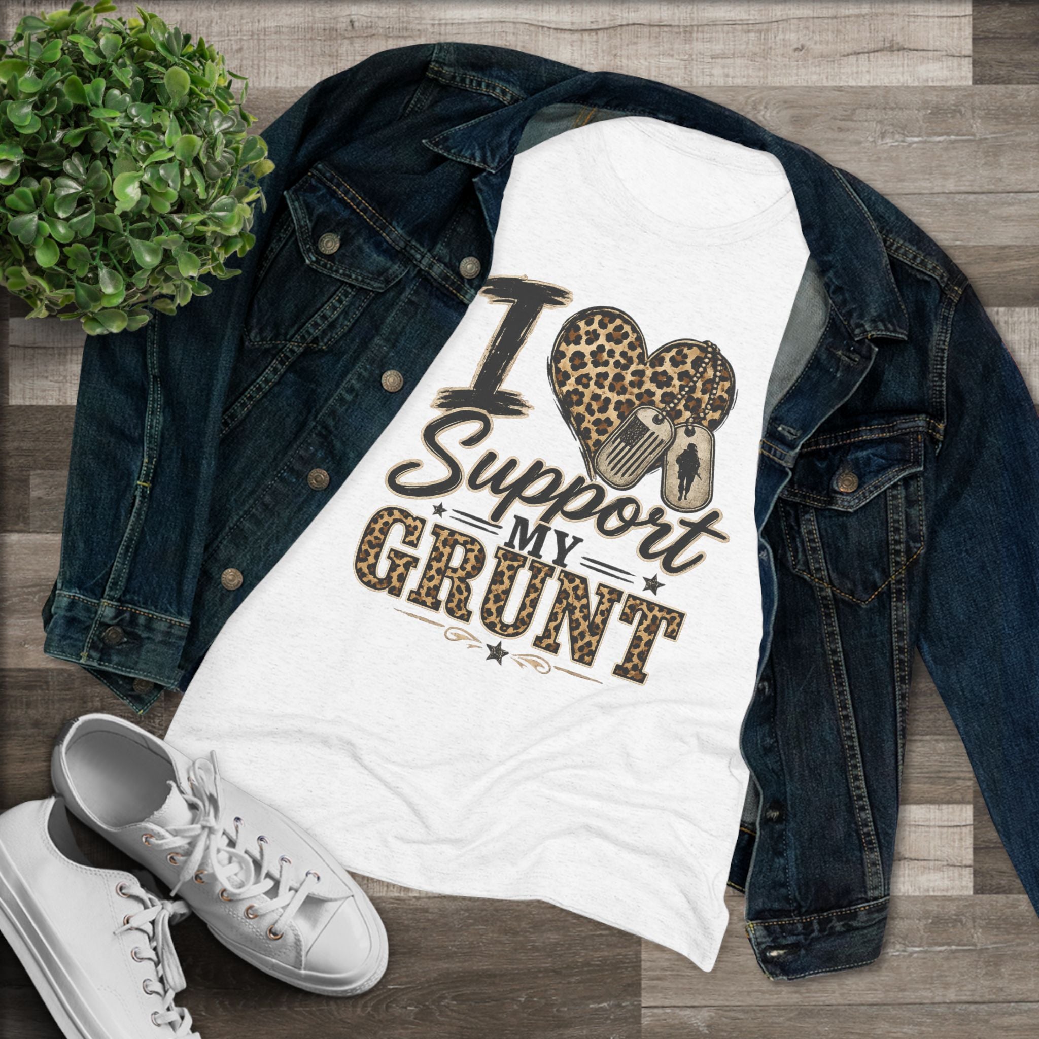 I Support My Grunt Tee — Women's Military Spouse Graphic Shirt