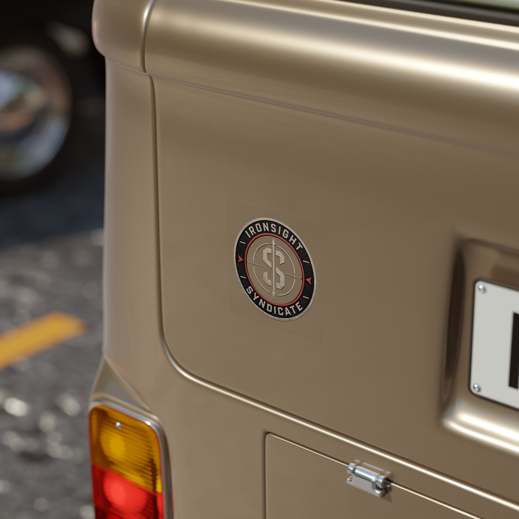 Ironsight Syndicate Outdoor Sticker — Waterproof Transparent Square Decal