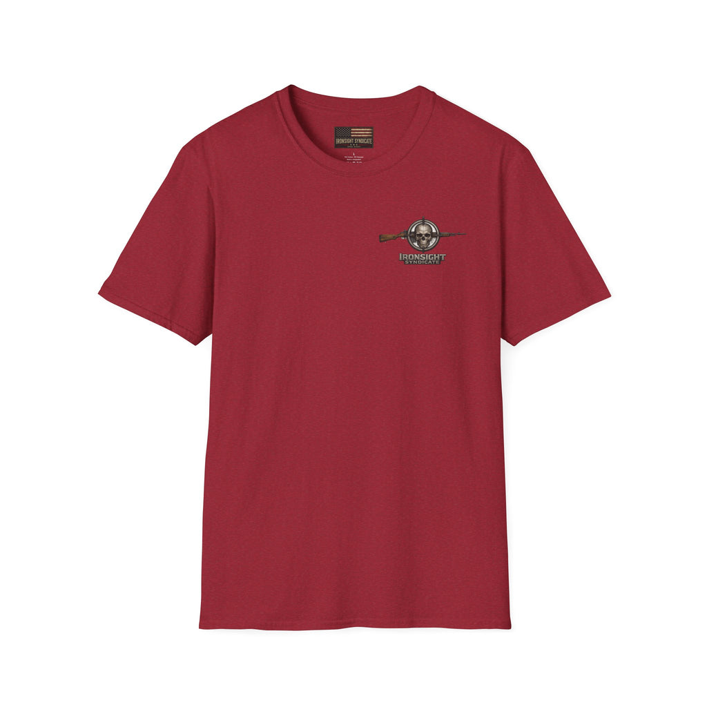 VA Knee injury claim is not service connected T-Shirt - Antique Cherry Red | Ironsight Syndicate