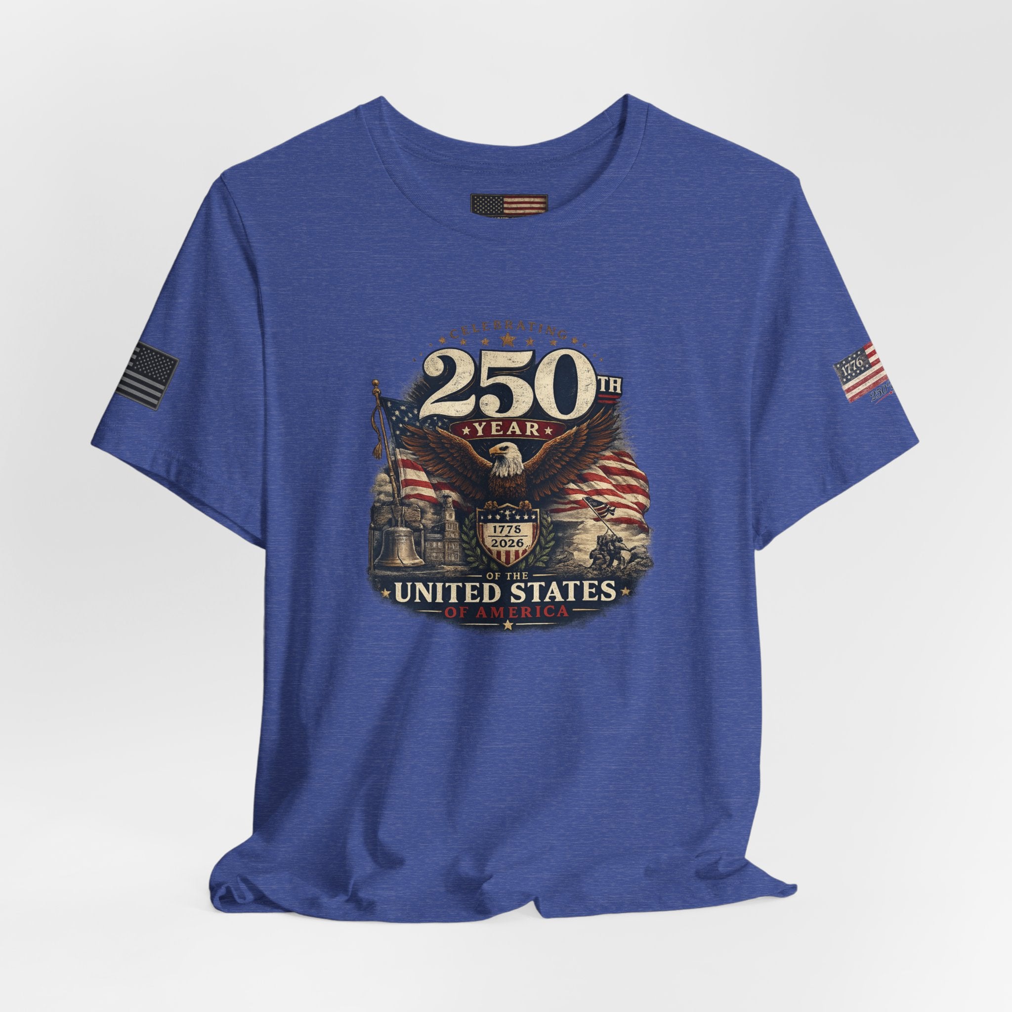 America 250th Anniversary T-Shirt | Patriotic Eagle & American Flag Shirt | 1776-2026 United States Tee front and back