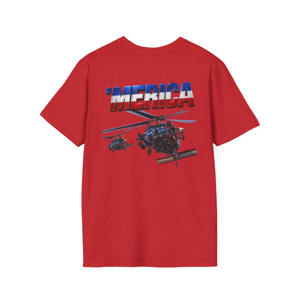 MH-60 Liberty Hawk! Patriotic Ironsight Syndicate T-Shirt | Patriotic Military Graphic Tee for Veterans & Patriots, Adult (13 and up), unisex