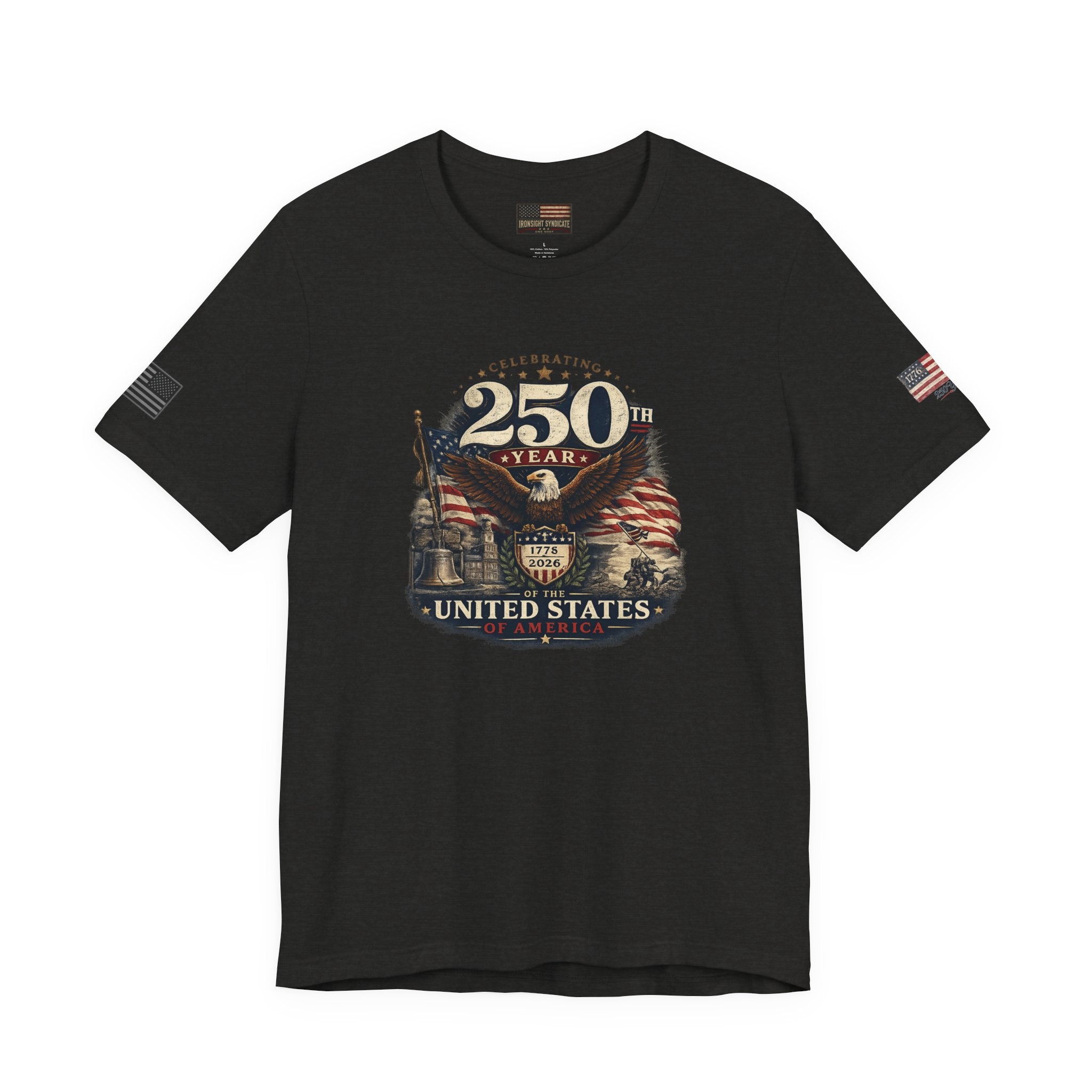 America 250th Anniversary T-Shirt | Patriotic Eagle & American Flag Shirt | 1776-2026 United States Tee front and back