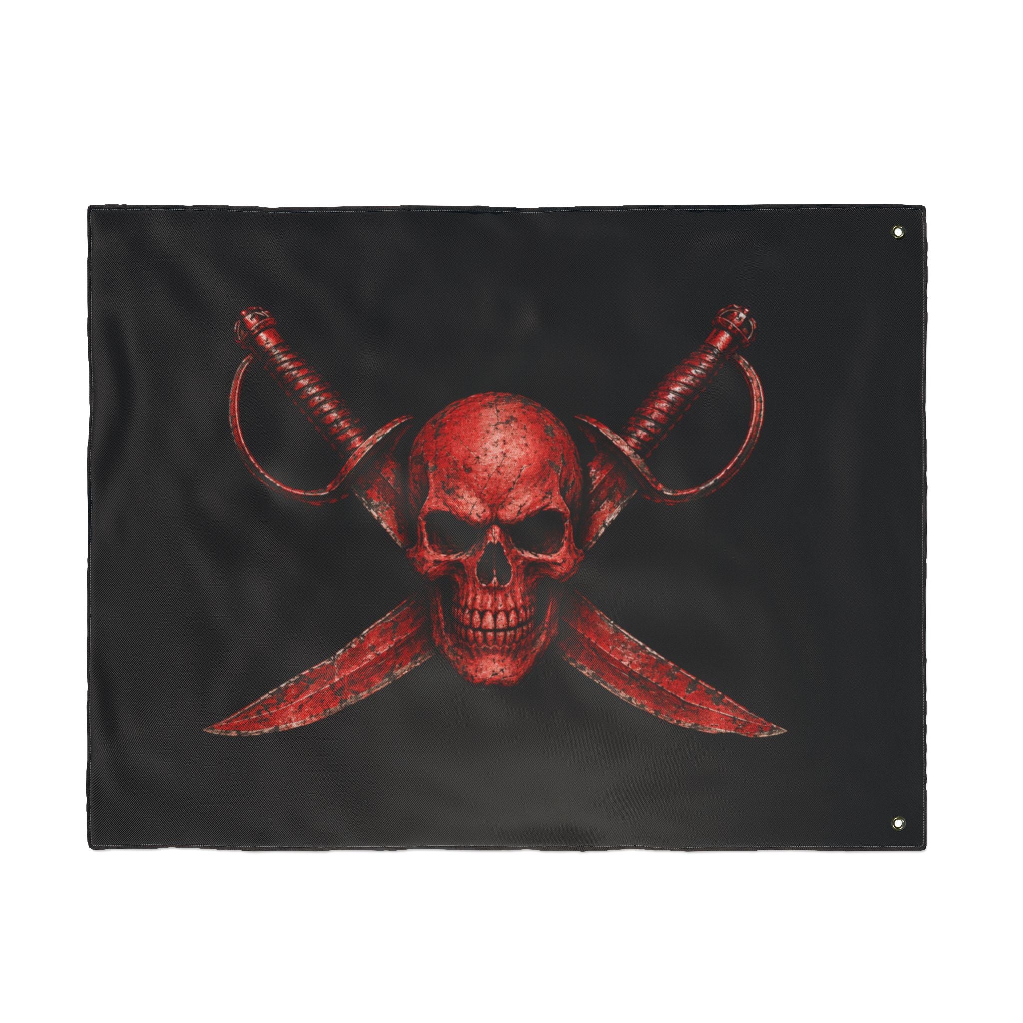 Blood Red Jolly Rogers- Double-Sided Pirate Emblem Banner