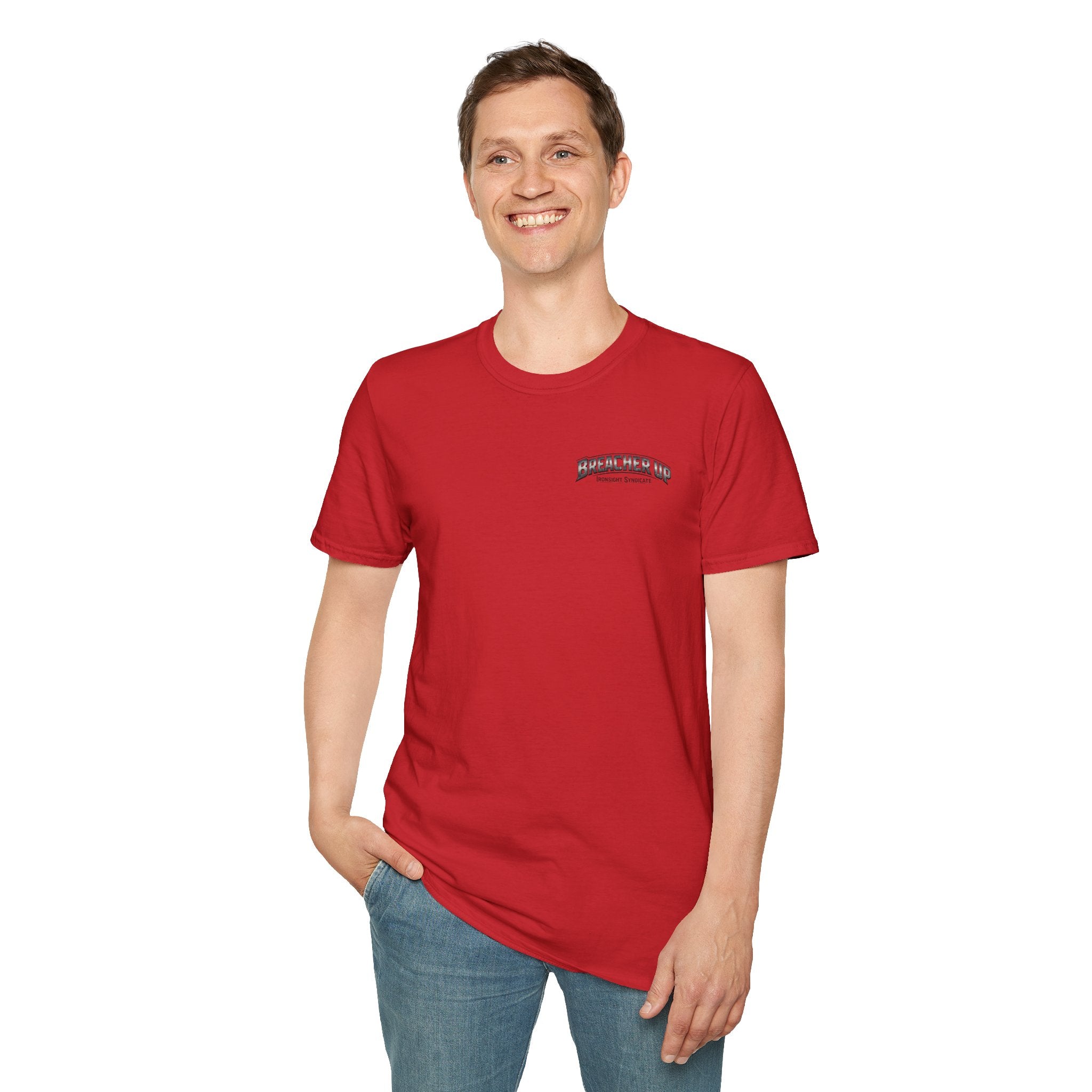 Breacher Up Red While and  Blue T-Shirt, Adult (13 and up), unisex | Patriotic Military Graphic Tee for Veterans & Patriots, Adult (13 and up), unisex