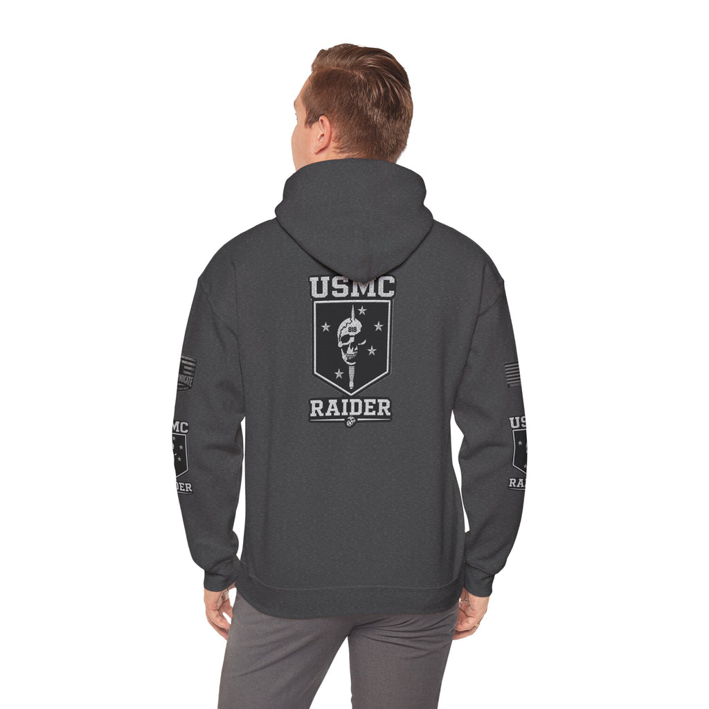 Marine Raider Patriotic Hooded Sweatshirt - Dark Heather | Ironsight Syndicate