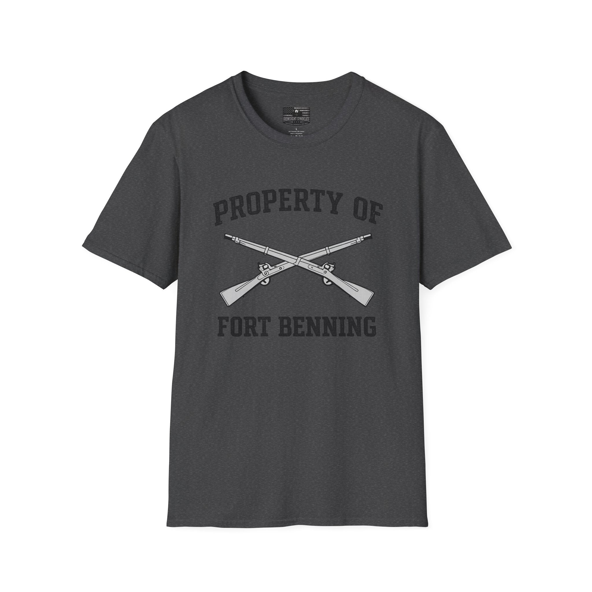 Fort Benning Athletic Tee  Ironsight Syndicate | Patriotic Military Graphic Tee for Veterans & Patriots, Adult (13 and up), unisex