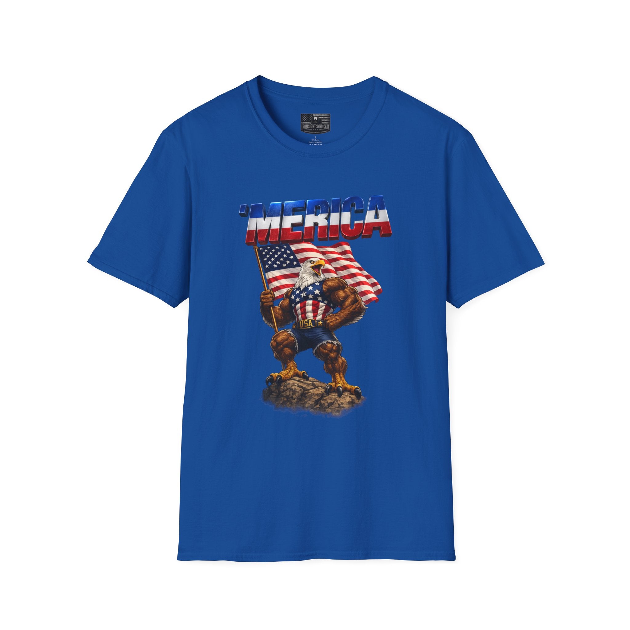 Merican Eagle T-Shirt | Patriotic Military Graphic Tee for Veterans & Patriots, Adult (13 and up), unisex