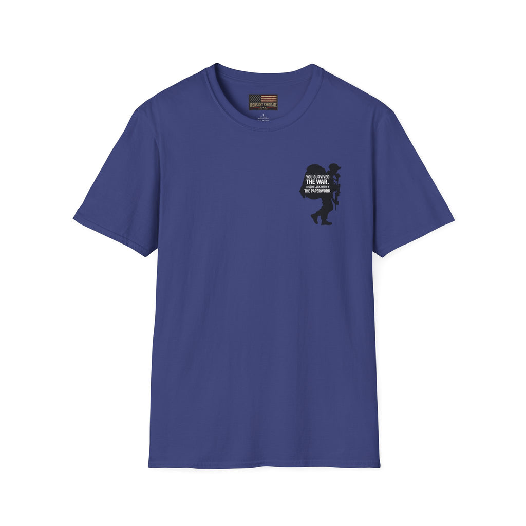 VA Knee Injury Claim Is Denied T-Shirt (Black Graphic) | Ironsight Syndicate