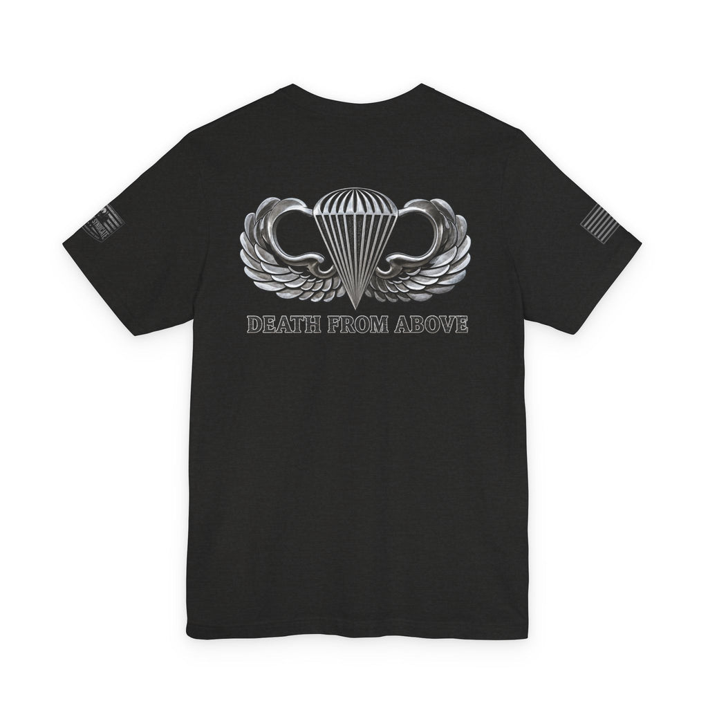 Airborne, Death From Above T - US Army Airborne Wings Veteran T-Shirt | Ironsight Syndicate