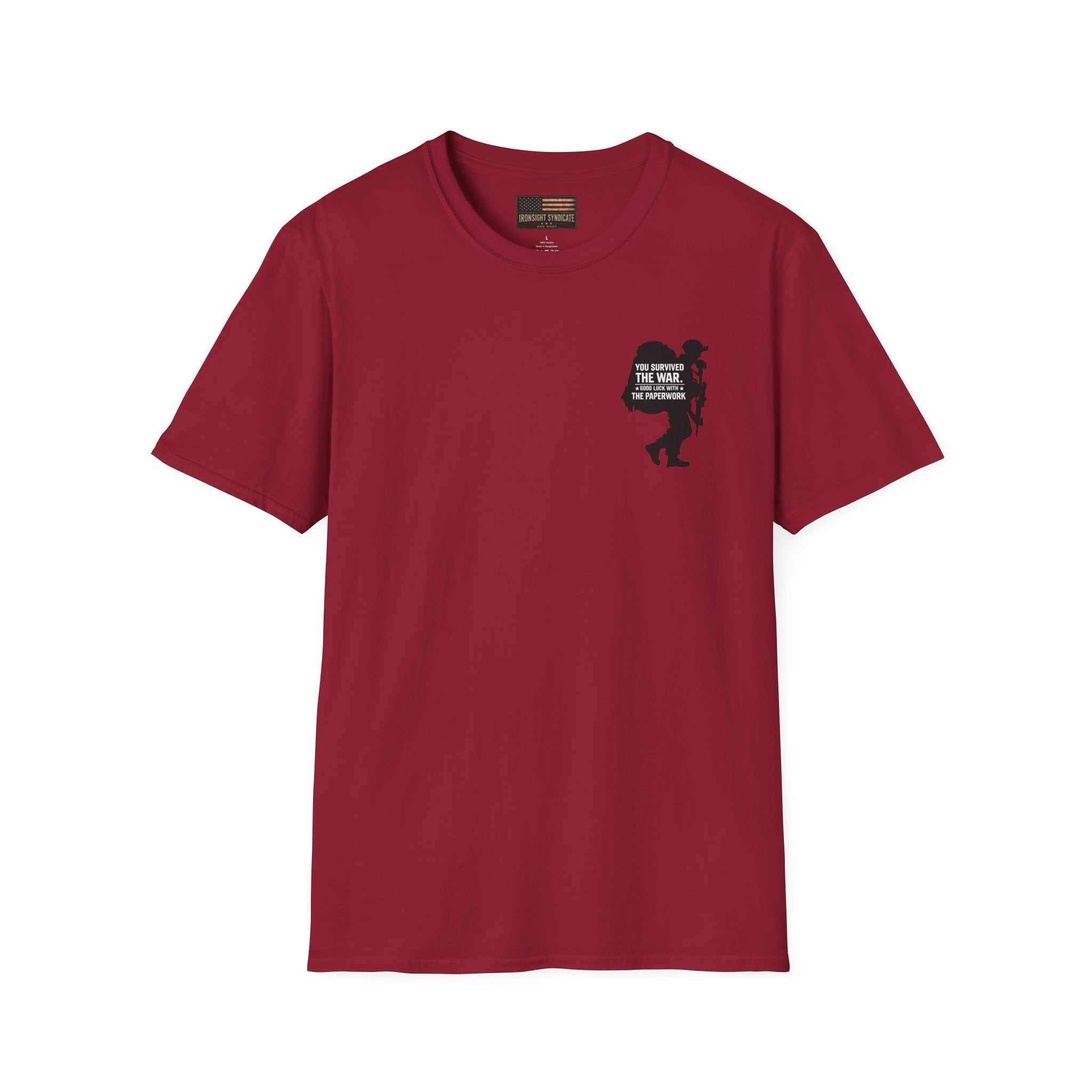 VA Knee Injury Claim Is Denied T-Shirt (Black Graphic) | Ironsight Syndicate
