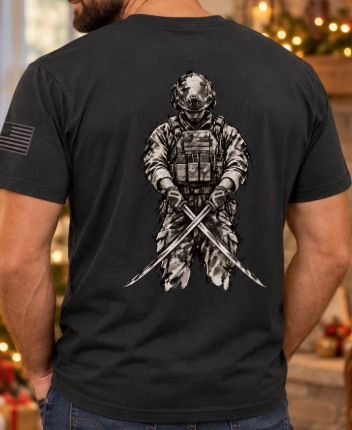 The Warrior's Path T-Shirt – Sumi-e Samurai Soldier Military Art Tee