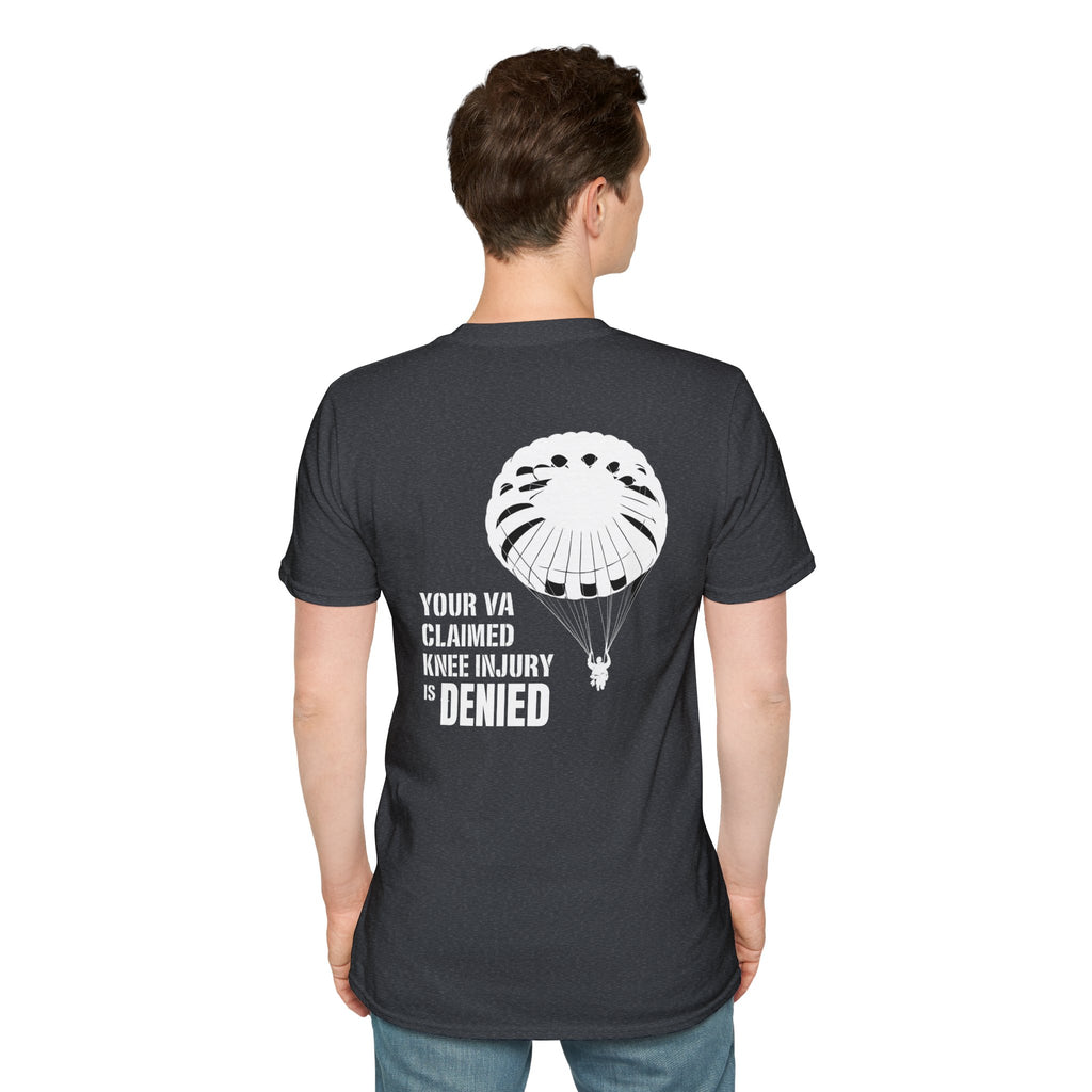 VA Knee Injury Is Denied T-Shirt (White Graphic) | Ironsight Syndicate
