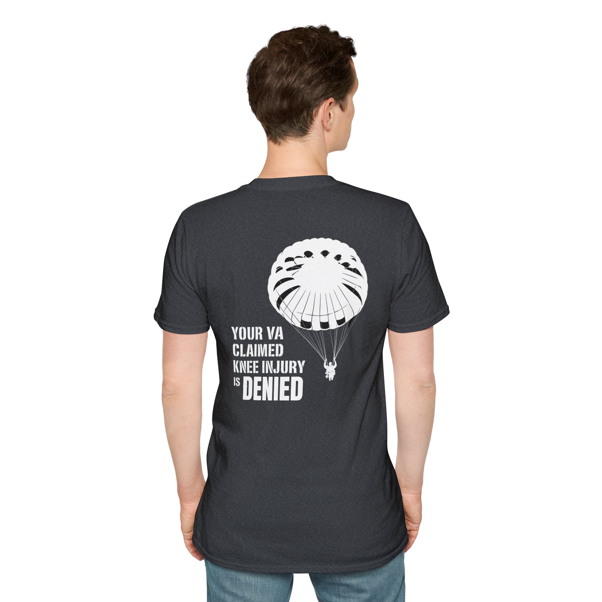 VA Knee Injury Is Denied T-Shirt (White Graphic) | Ironsight Syndicate