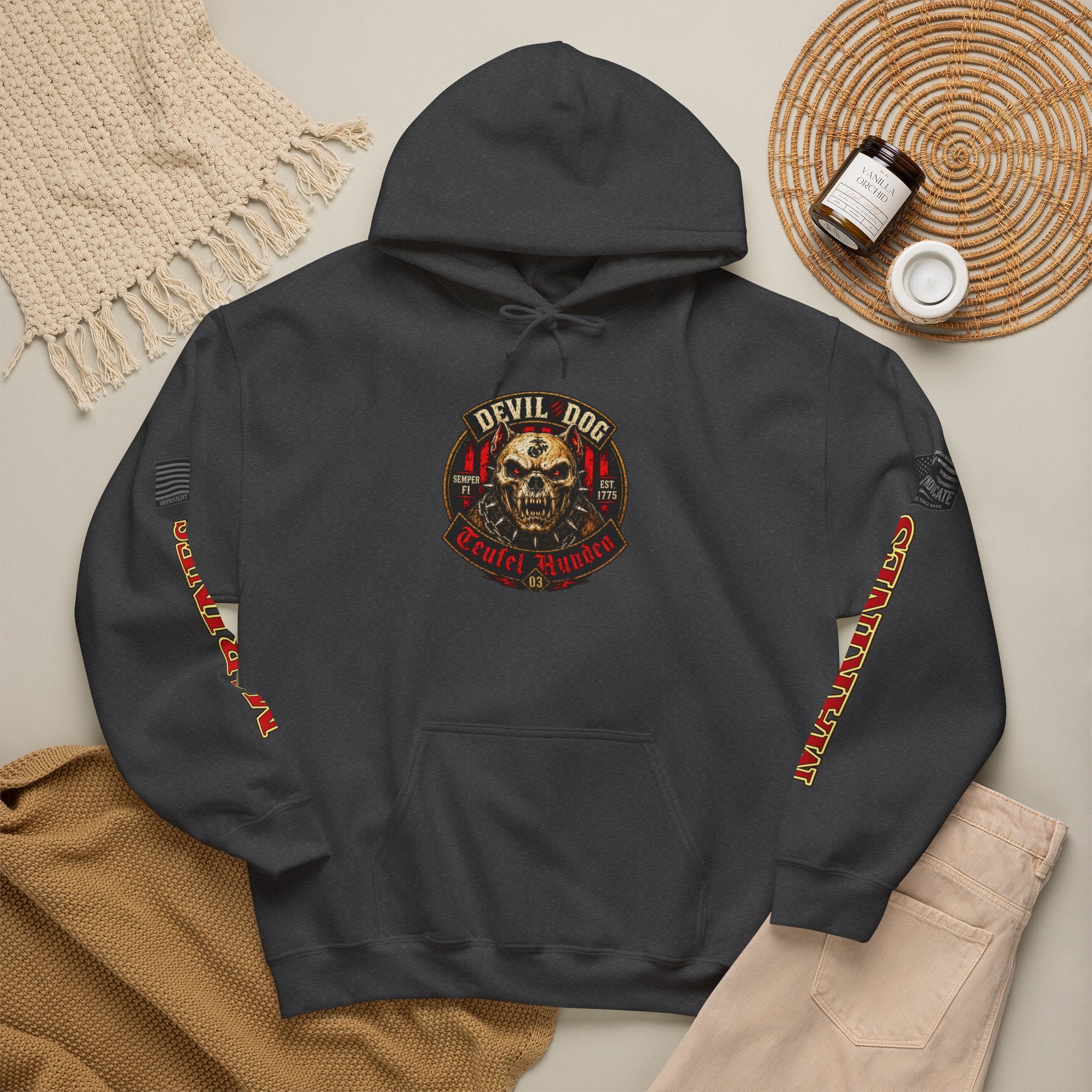 Devil Dog, Teufel Hunden Marine Corps Hooded Sweatshirt
