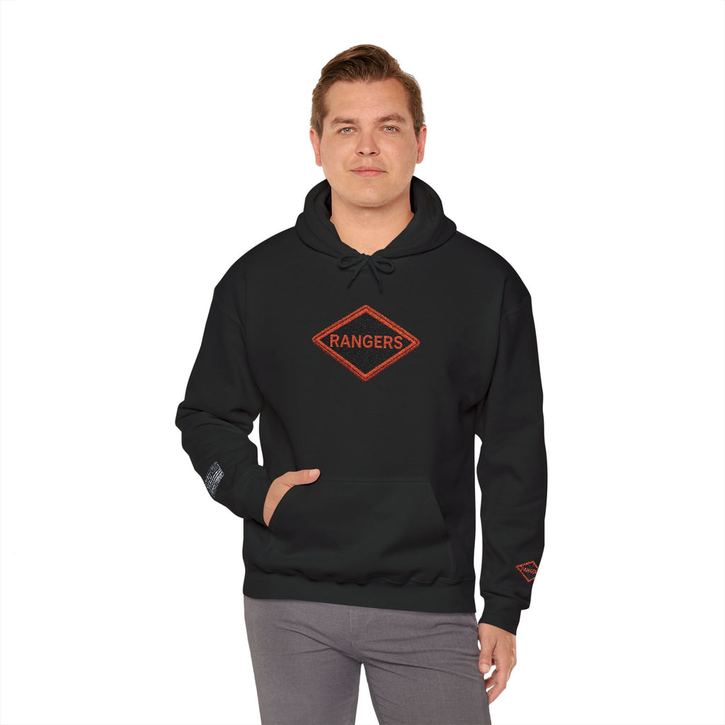Vintage Army Ranger Embroidered Hooded Sweatshirt