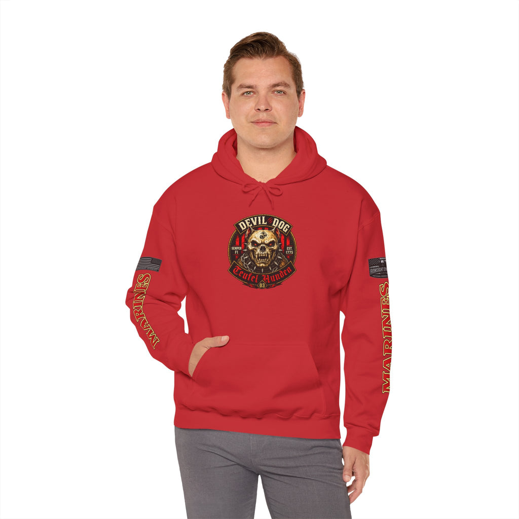 Devil Dog, Teufel Hunden Marine Corps Hooded Sweatshirt