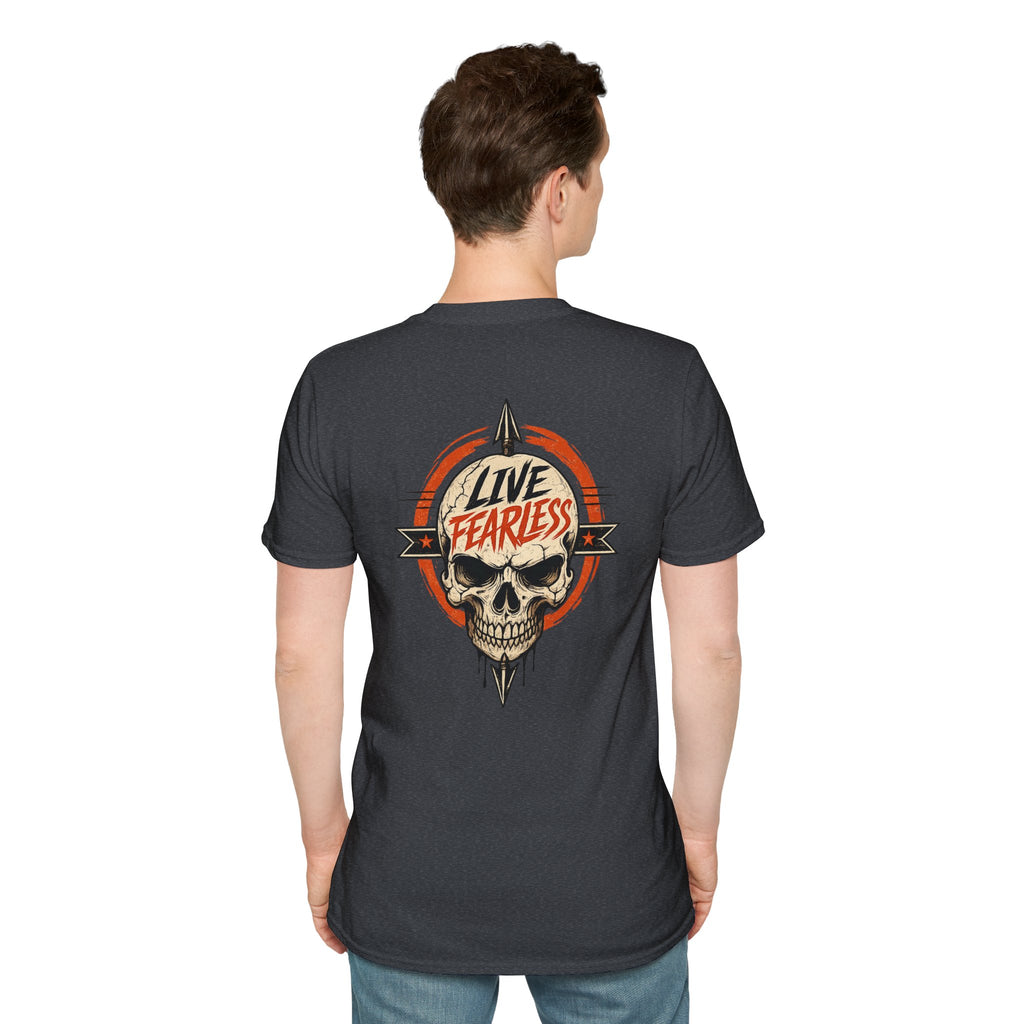 Live Fearless Skull Military T-Shirt (Front and Back) | Ironsight Syndicate