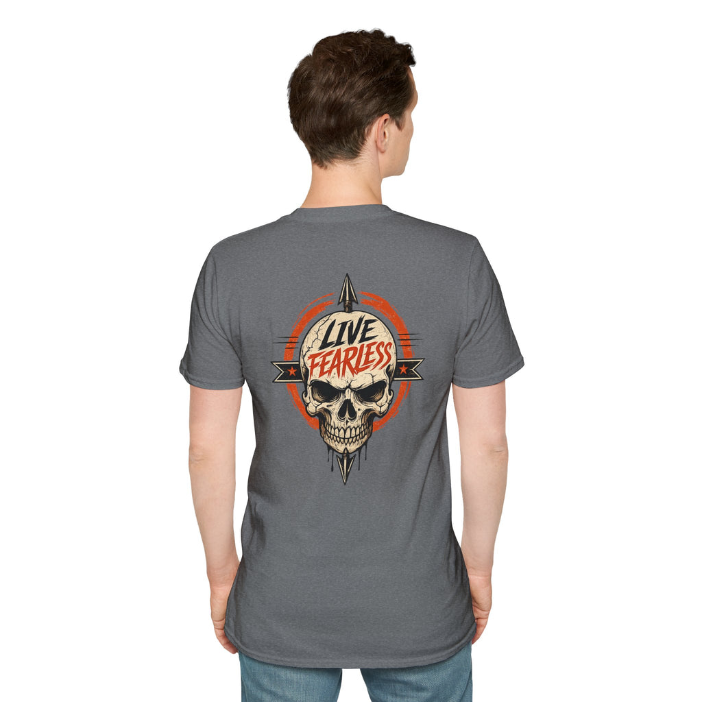 Live Fearless Skull Military T-Shirt (Front and Back) | Ironsight Syndicate