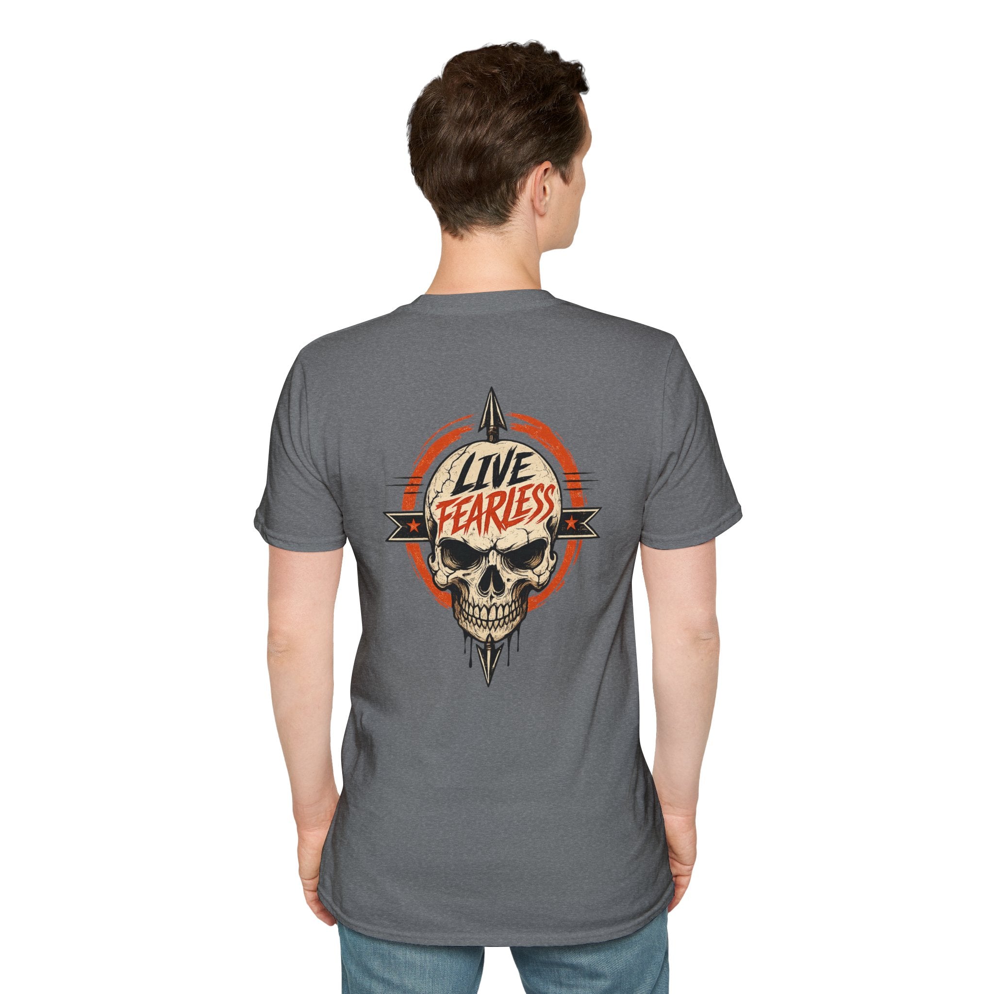 Live Fearless Skull Military T-Shirt (Front and Back) | Ironsight Syndicate