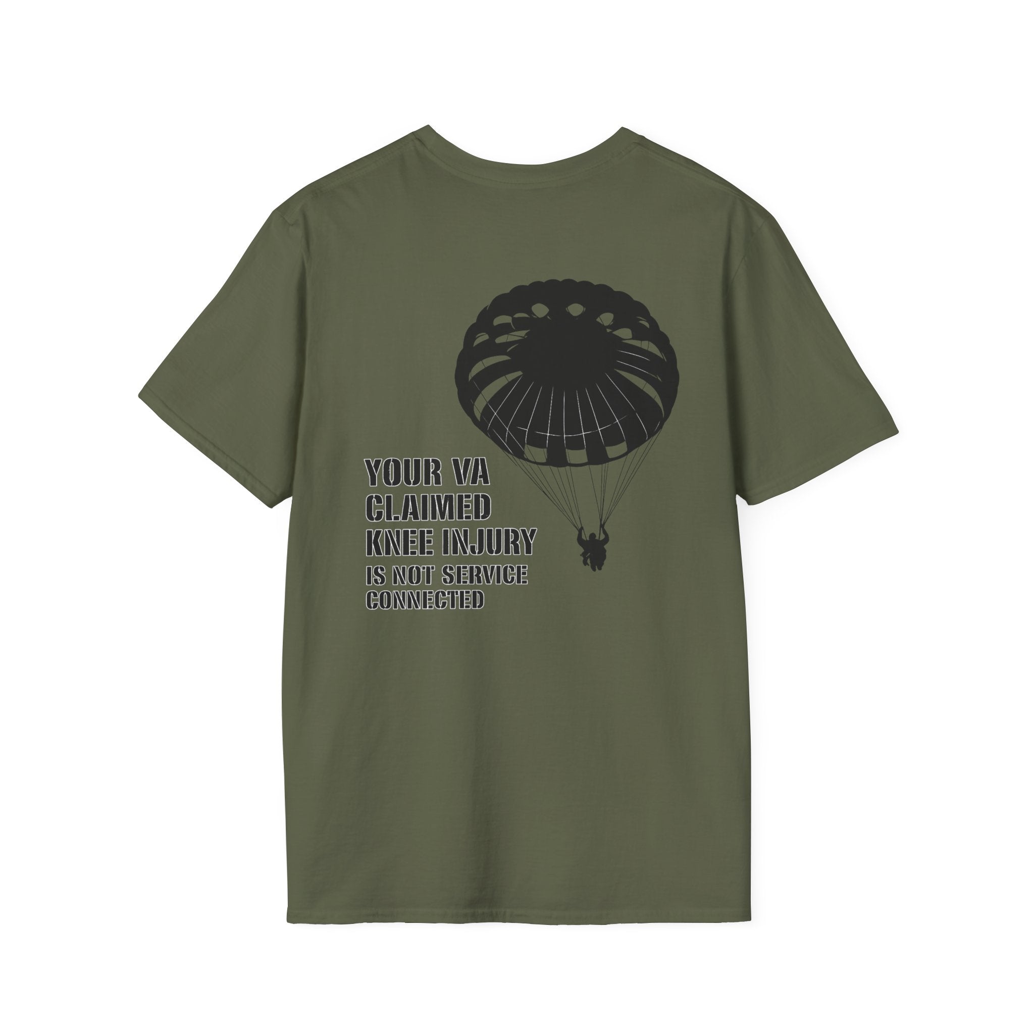 VA Knee injury claim is not service connected T-Shirt - Military Green | Ironsight Syndicate