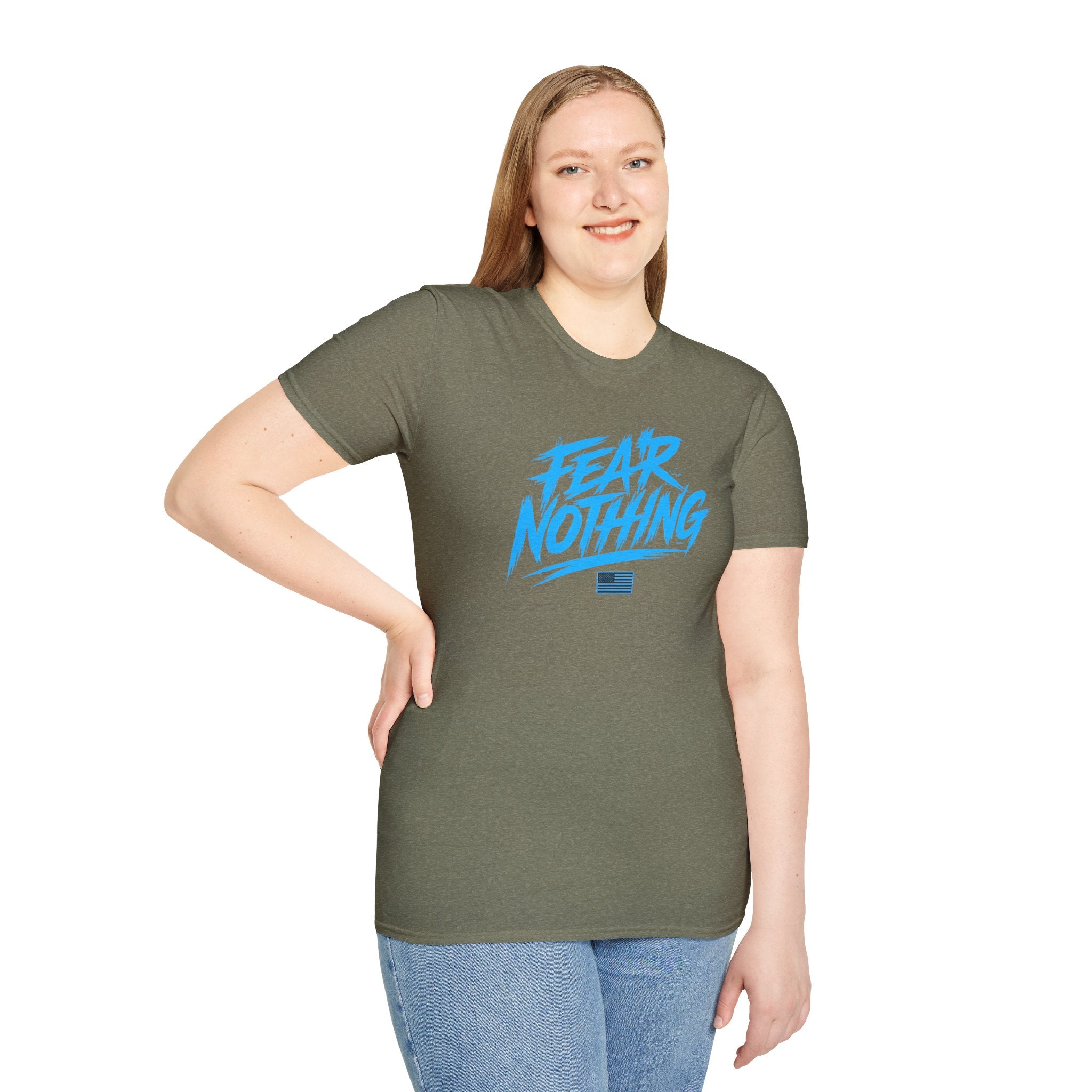 Fear Nothing/Live Fearless Blue – Premium Graphic T-Shirt | Ironsight Syndicate