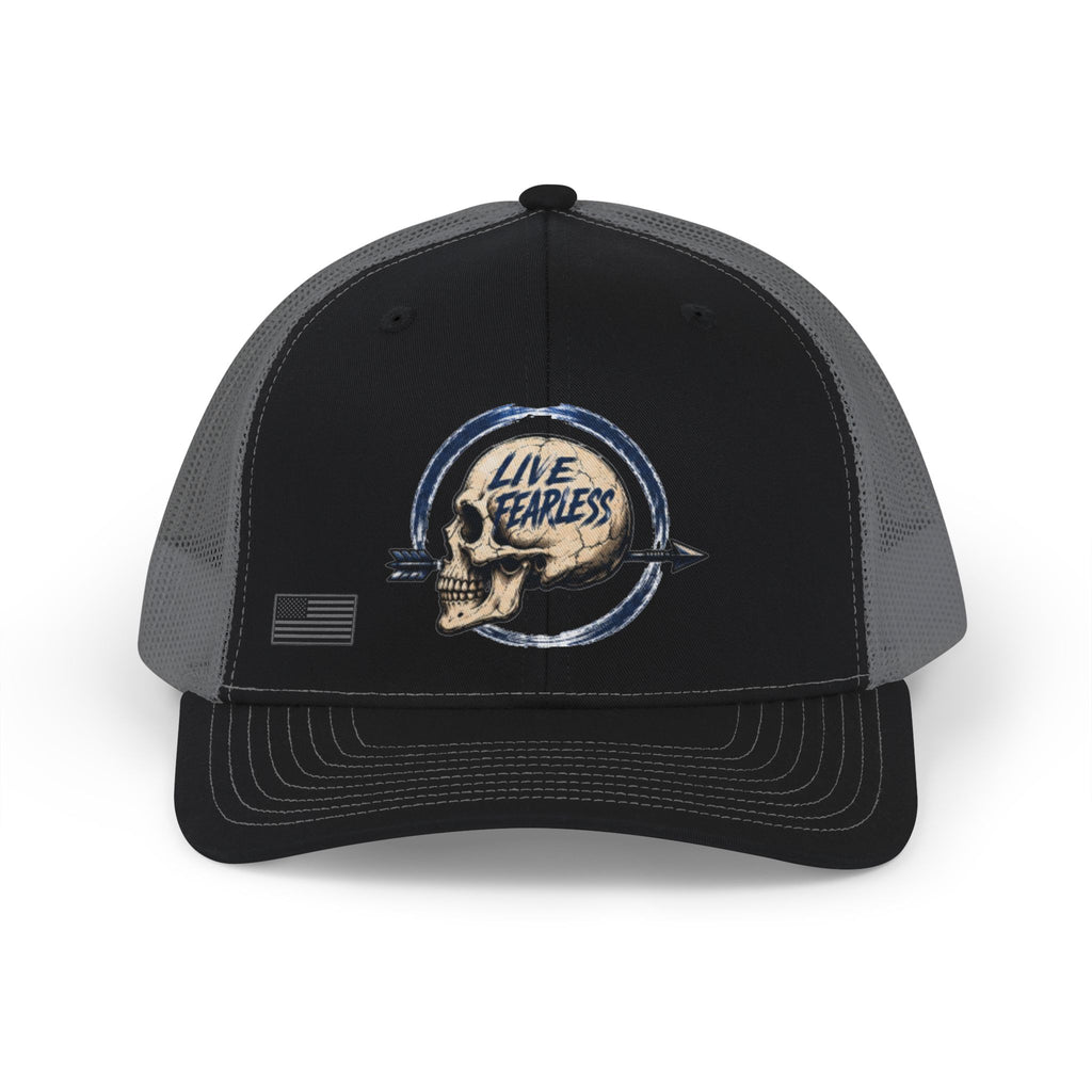 Live Fearless  Blue Skull Trucker Hat