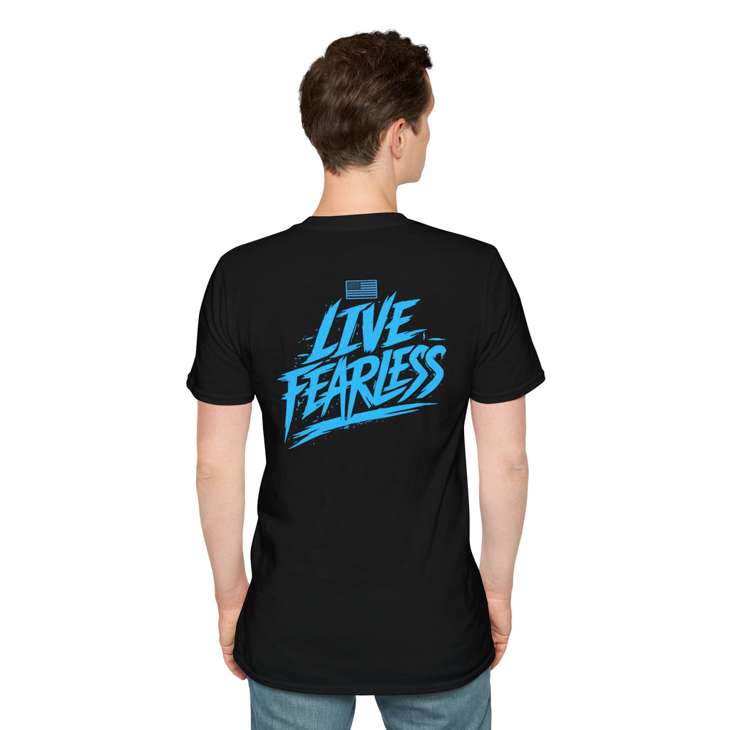 Fear Nothing/Live Fearless Blue – Premium Graphic T-Shirt | Ironsight Syndicate