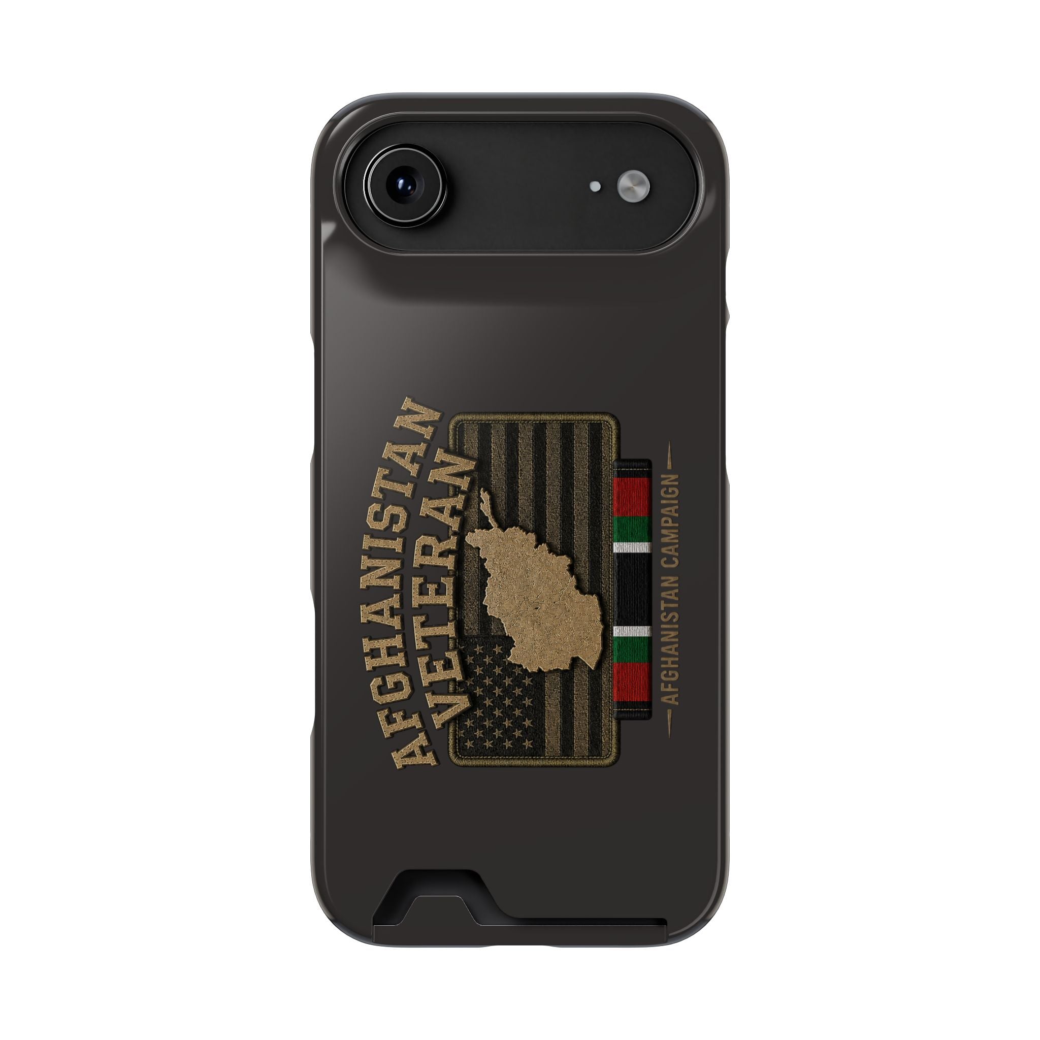 Afghanistan Veteran Phone Case with Card Holder — Military Tribute Wallet Case - iPhone 17 Air (Glossy) | Ironsight Syndicate