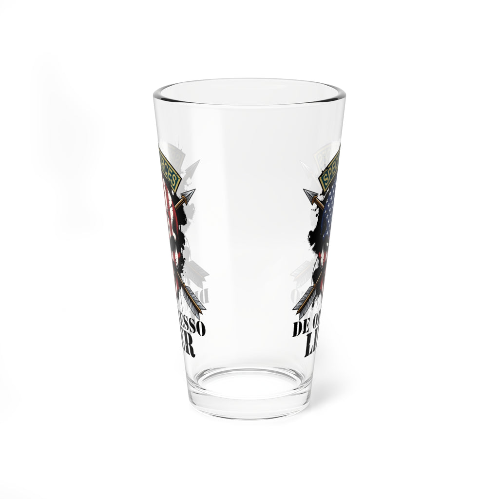 Special Forces Skull 16oz Mixing Glass — "De Oppresso Liber" Military Pint Glass