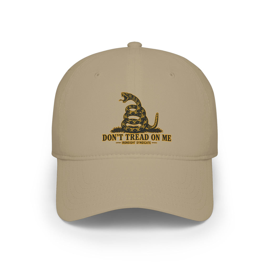 Don't Tread On Me Gadsden Snake Low Profile Cap in Khaki | Ironsight Syndicate