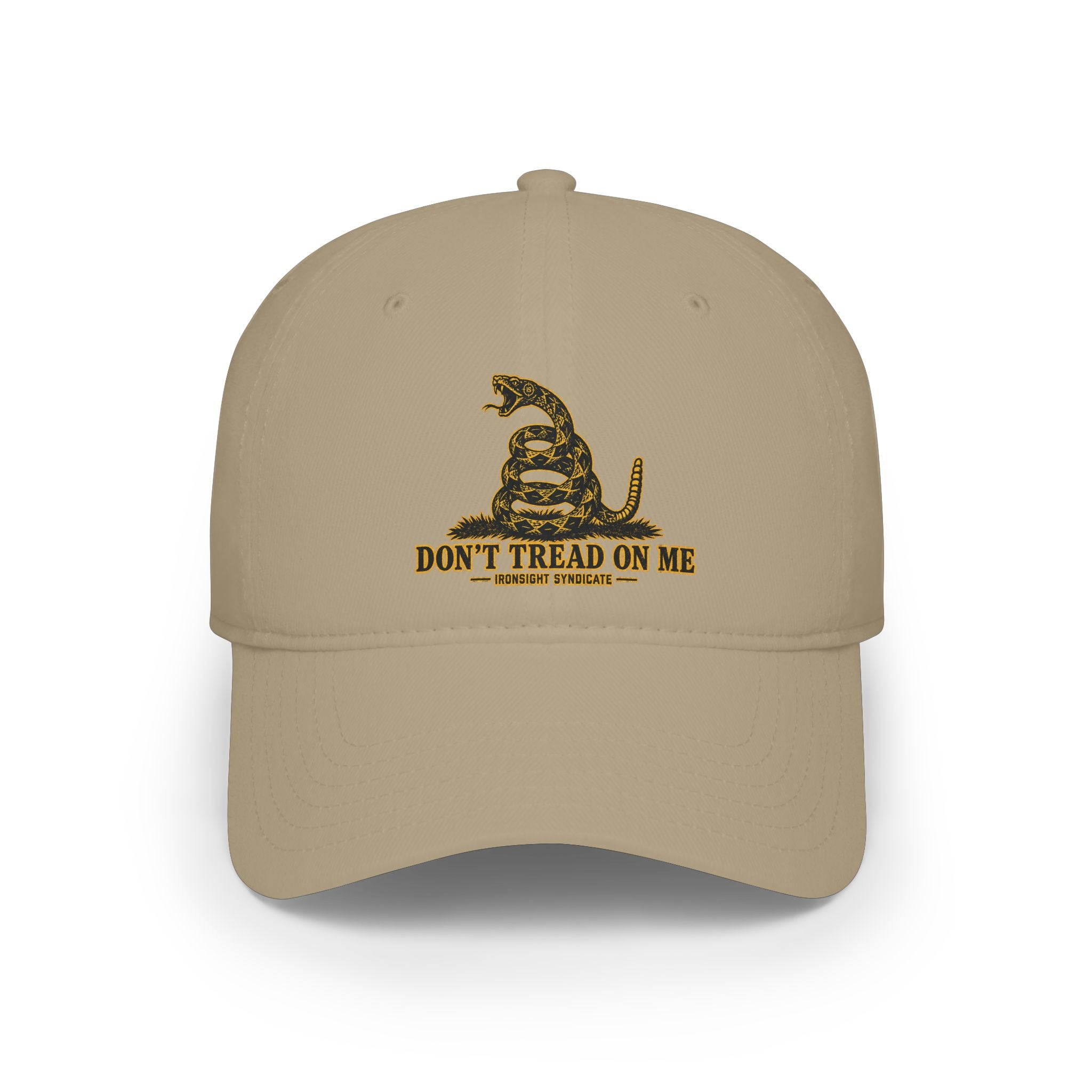 Don't Tread On Me Gadsden Snake Low Profile Cap in Khaki | Ironsight Syndicate