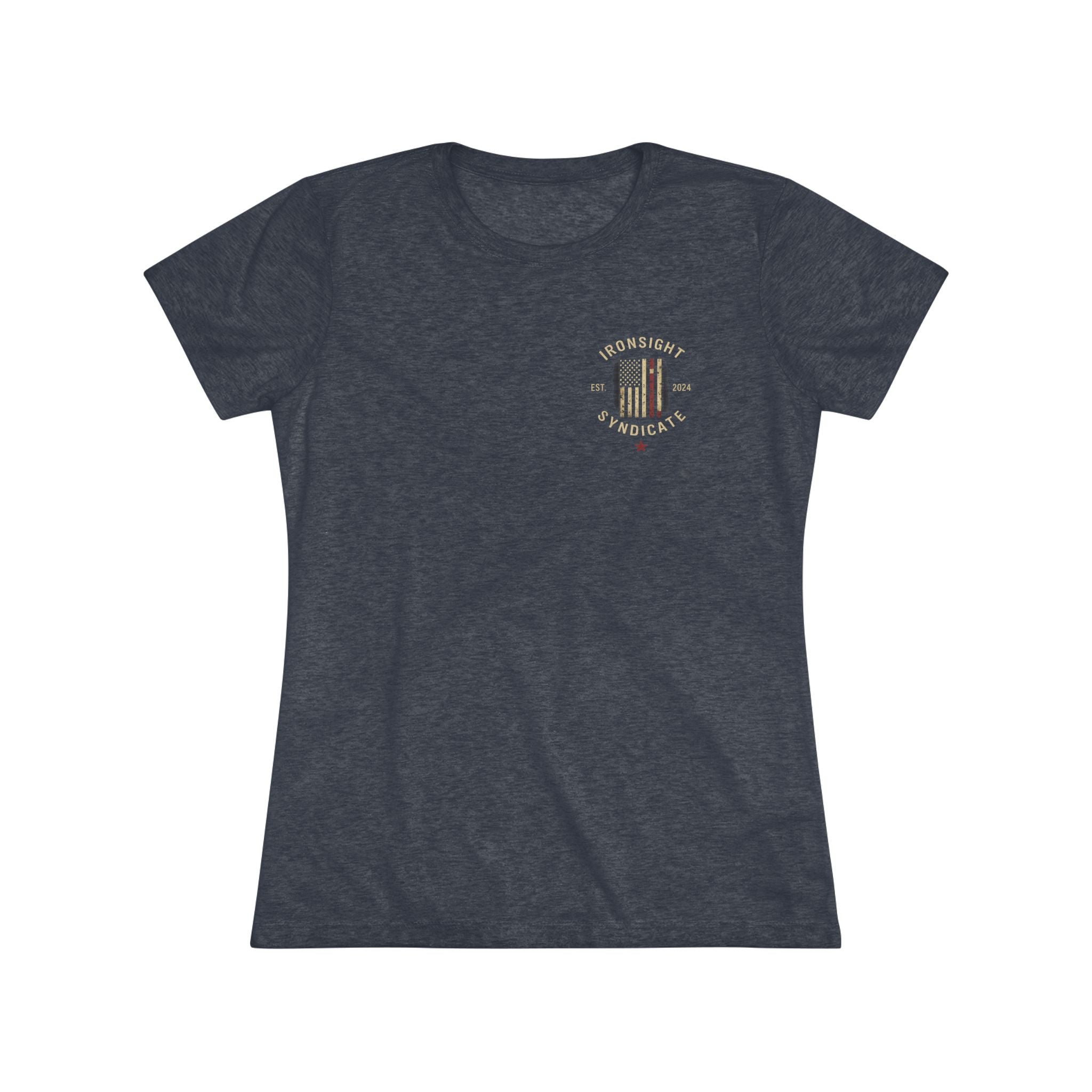 Wrapped in Freedom Women's Patriotic T-Shirt - Tri-Blend Vintage Navy | Ironsight Syndicate