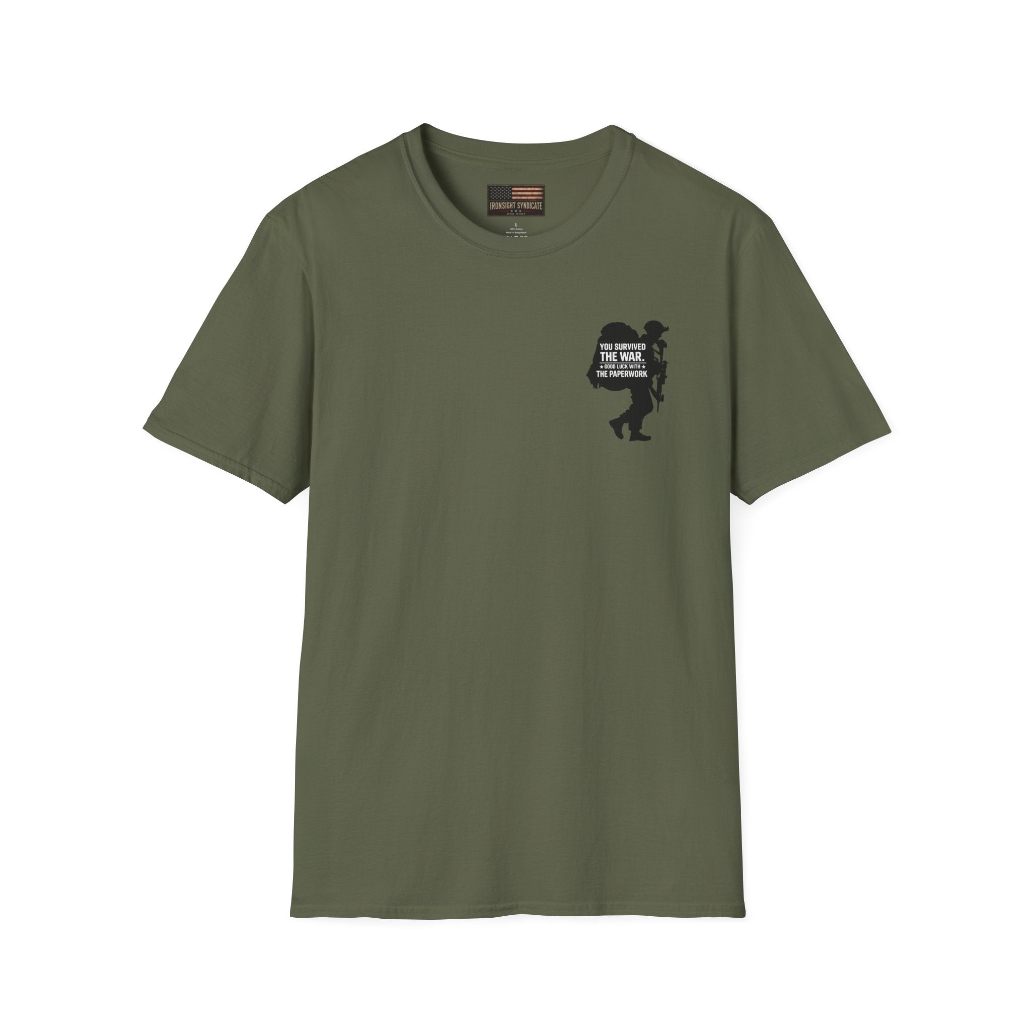 VA Knee Injury Claim Is Denied T-Shirt (Black Graphic) | Ironsight Syndicate