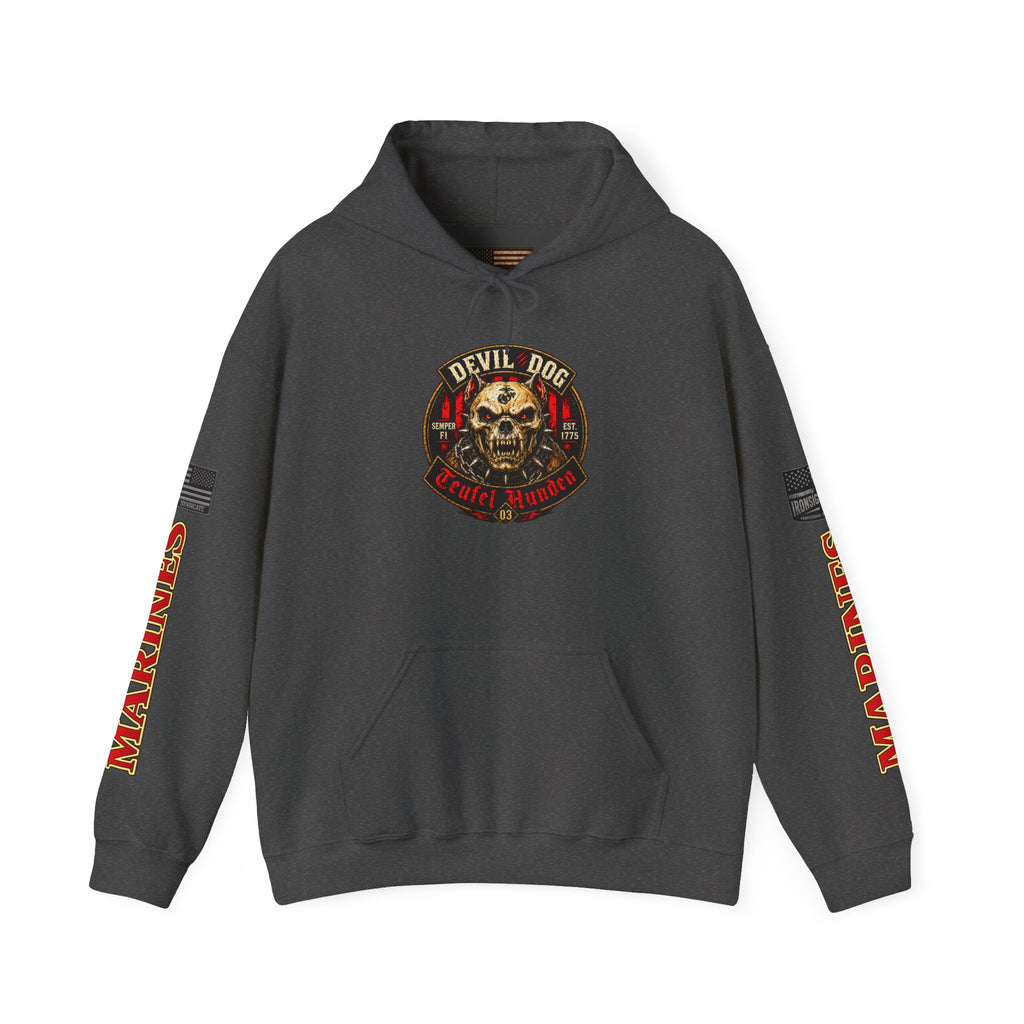 Devil Dog, Teufel Hunden Marine Corps Hooded Sweatshirt