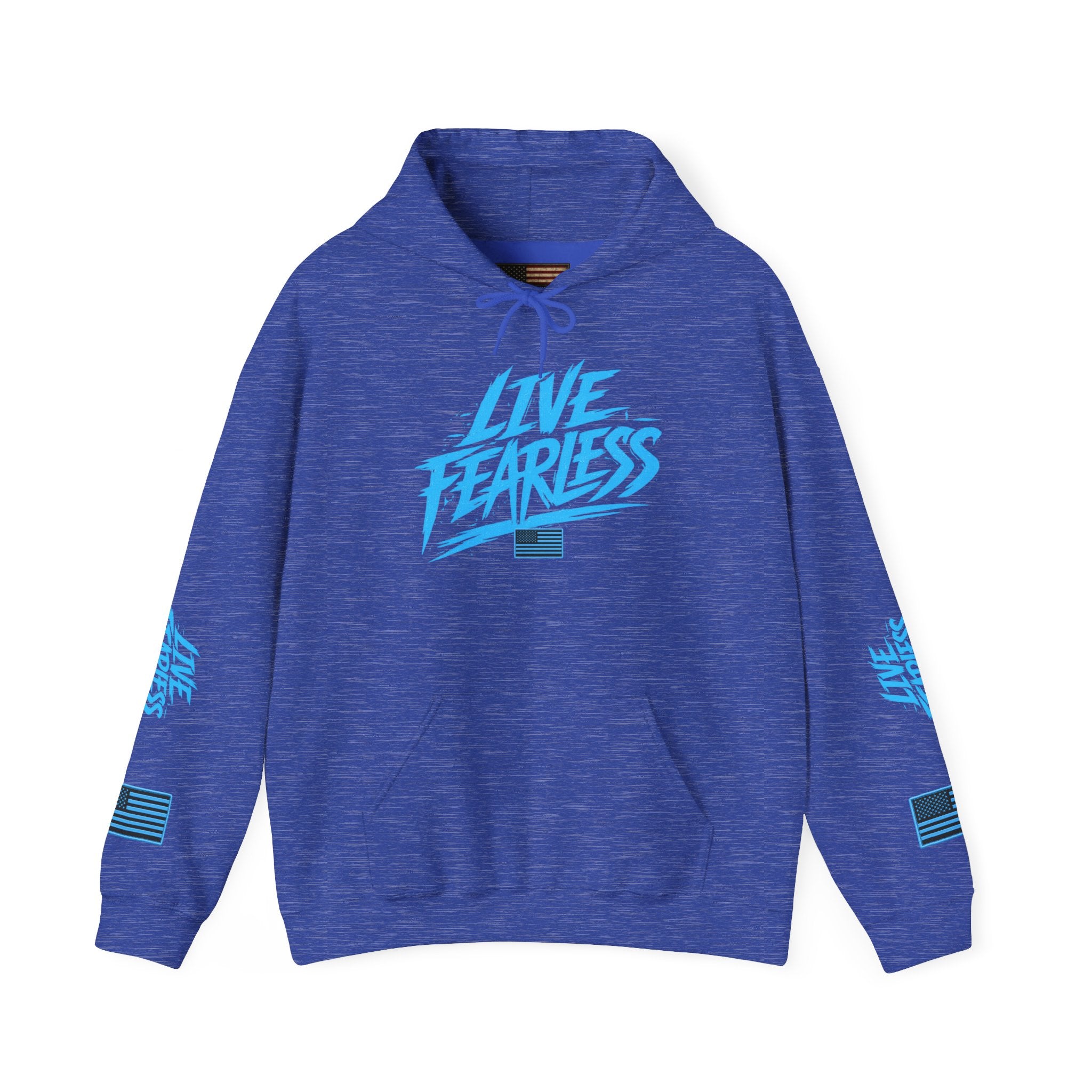 Live Fearless Hoodie | Premium Heavy Weight-Military-Inspired Patriotic Hoodie - Heather Sport Royal | Ironsight Syndicate