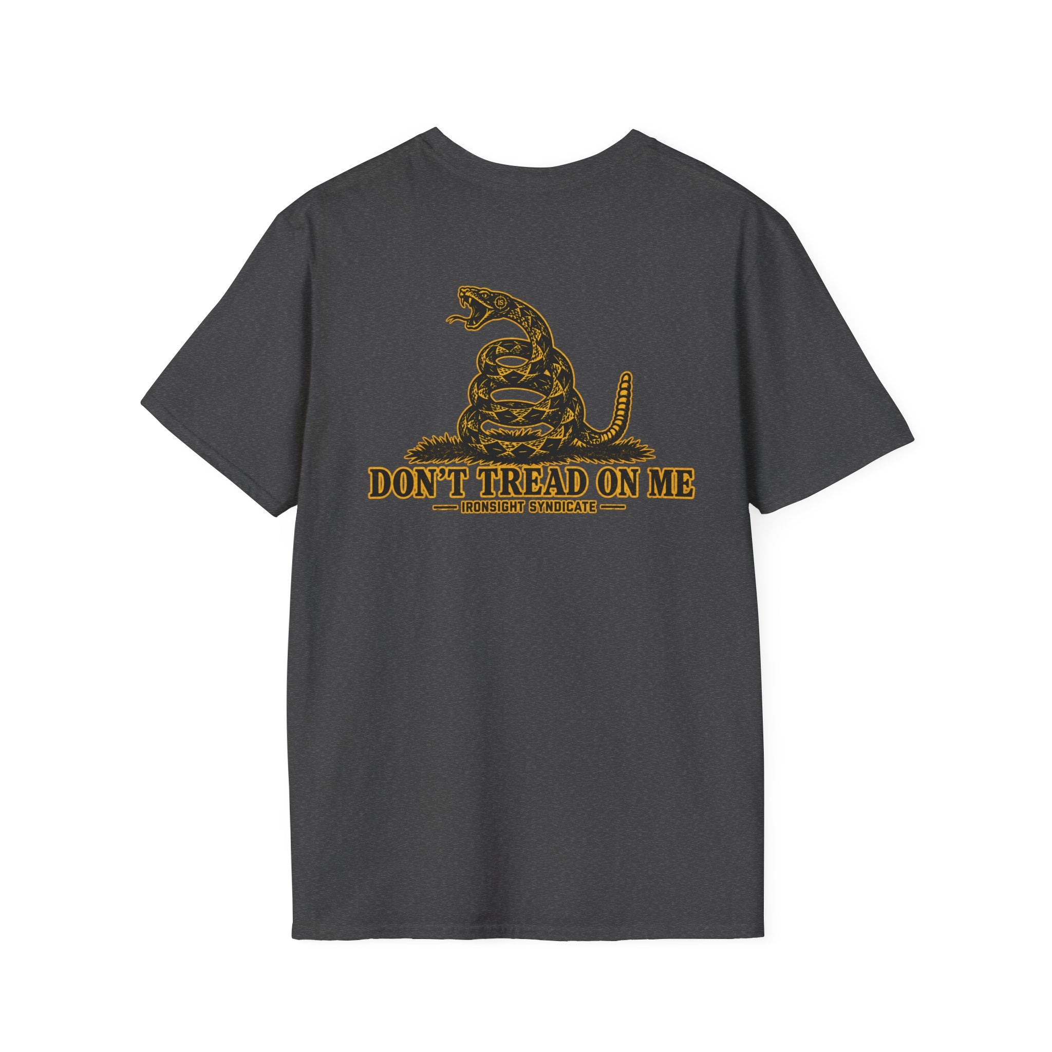 Don't Tread On Me Gadsden Flag T-Shirt in Dark Heather | Ironsight Syndicate