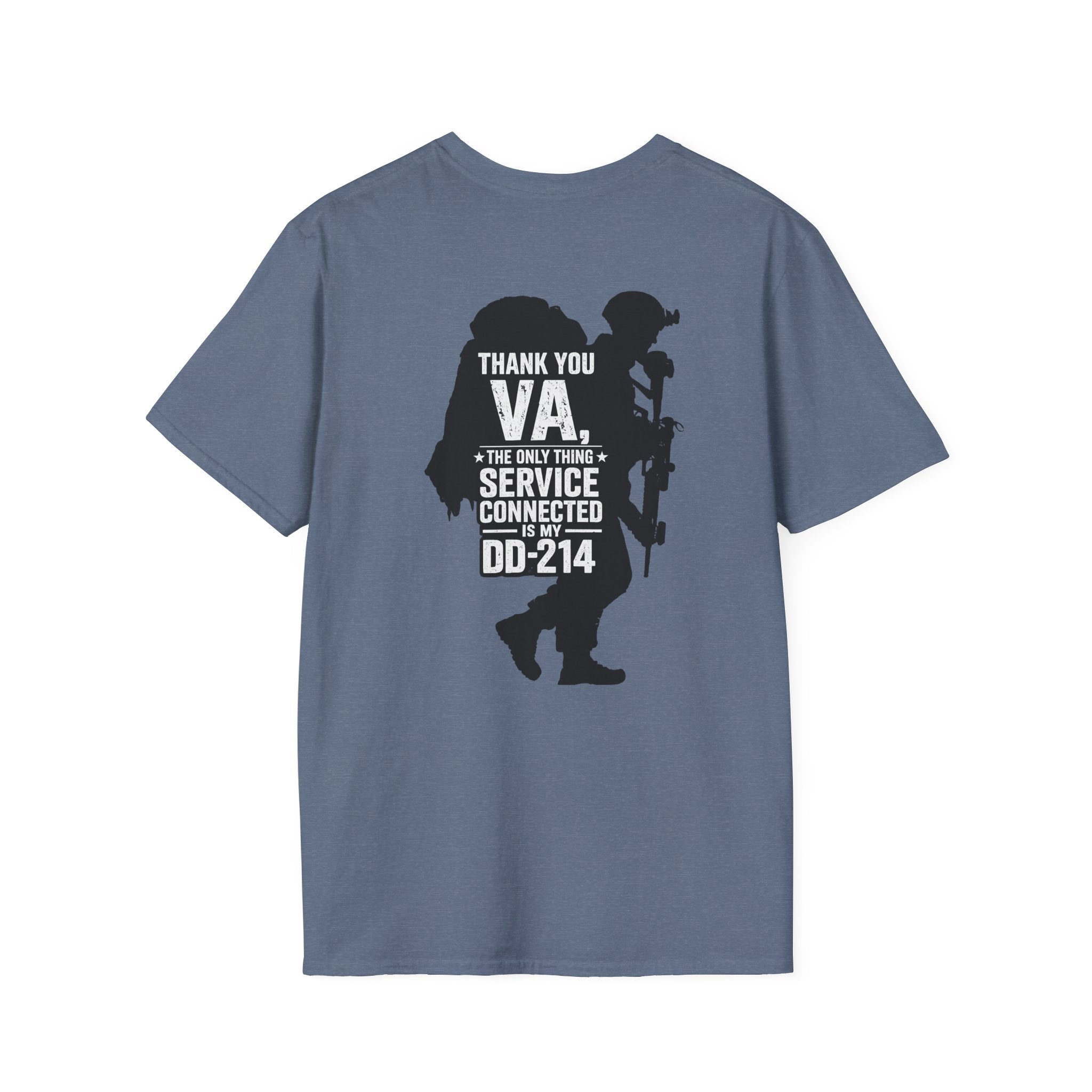 DD-214 Service Connected T-Shirt - Heather Indigo