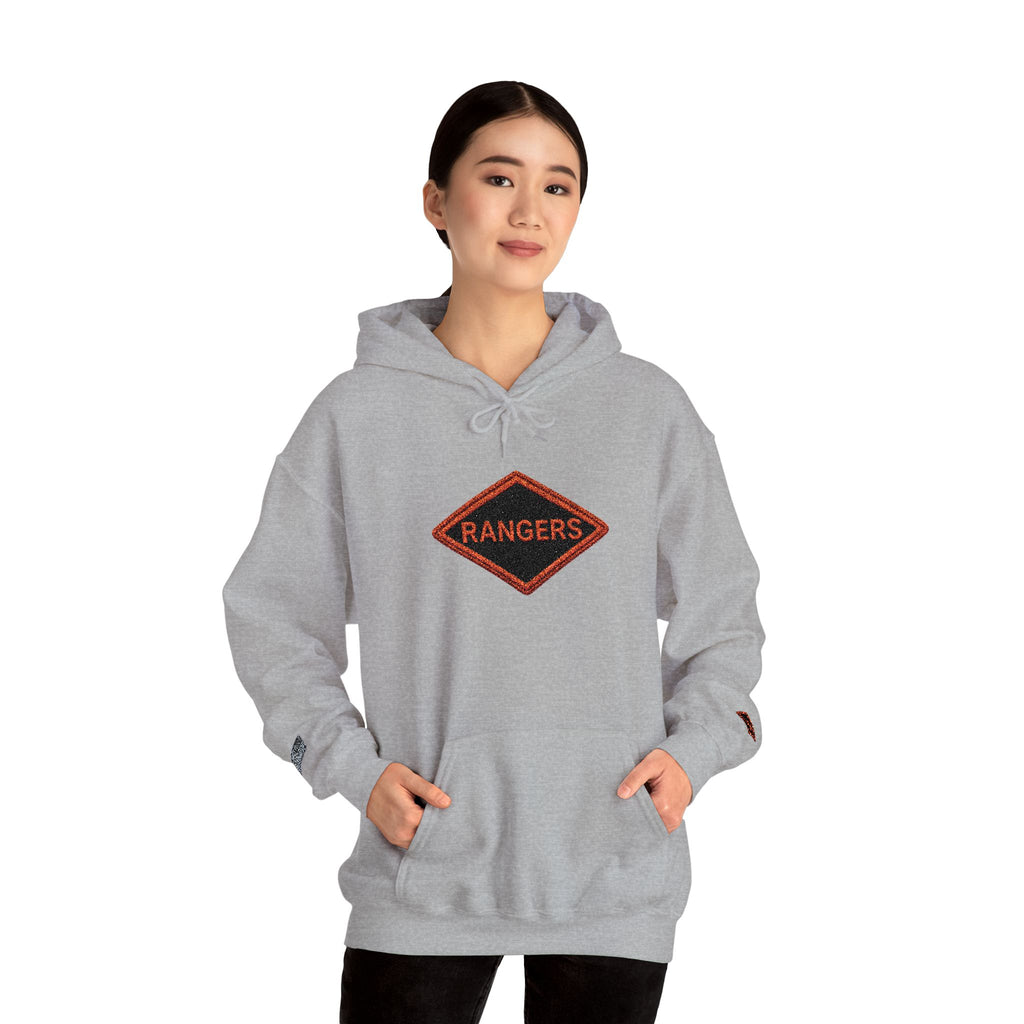 Vintage Army Ranger Embroidered Hooded Sweatshirt