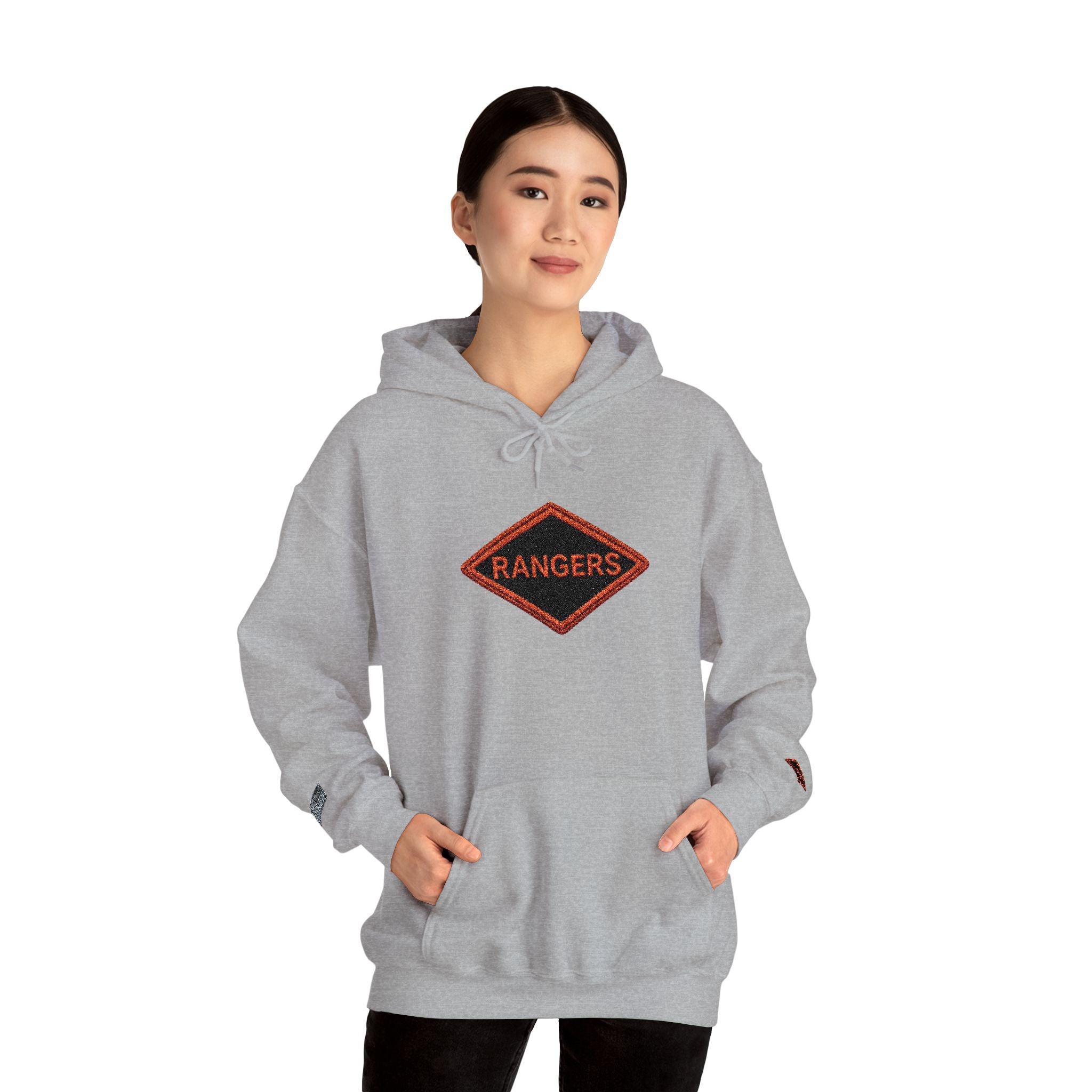 Vintage Army Ranger Embroidered Hooded Sweatshirt