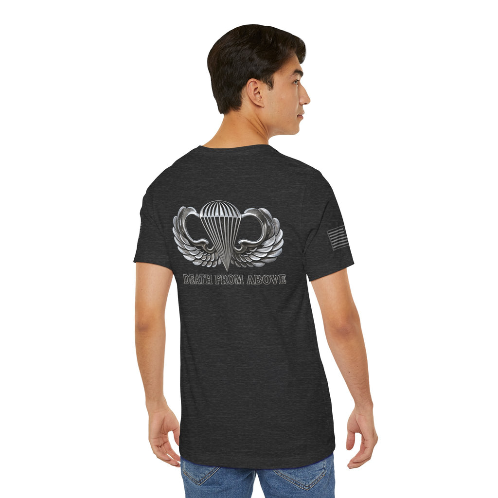 Airborne, Death From Above T - US Army Airborne Wings Veteran T-Shirt | Ironsight Syndicate