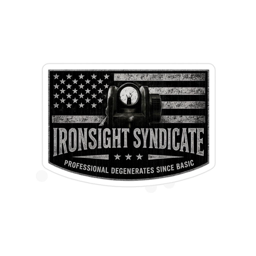 IronSightSyndicate — Die-Cut Transparent Outdoor American Flag Sticker