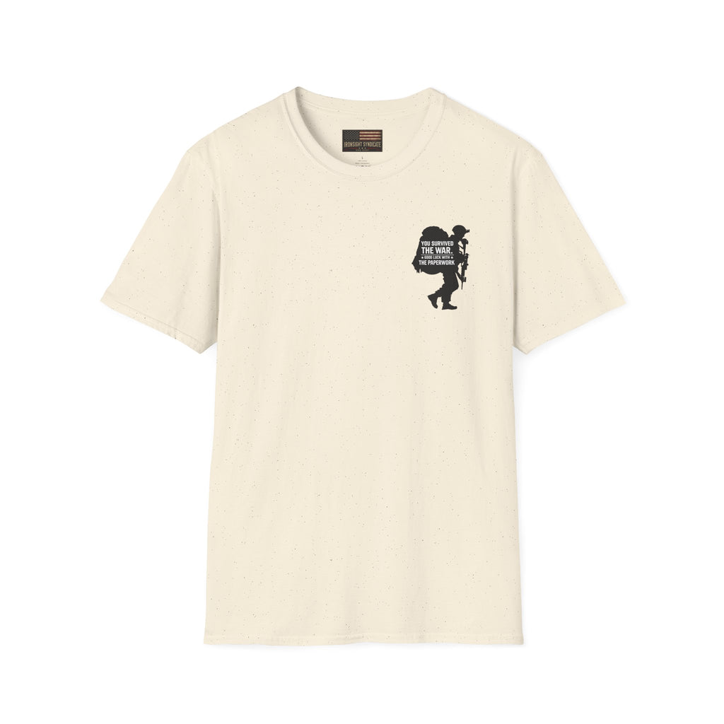 VA Knee Injury Claim Is Denied T-Shirt (Black Graphic) | Ironsight Syndicate