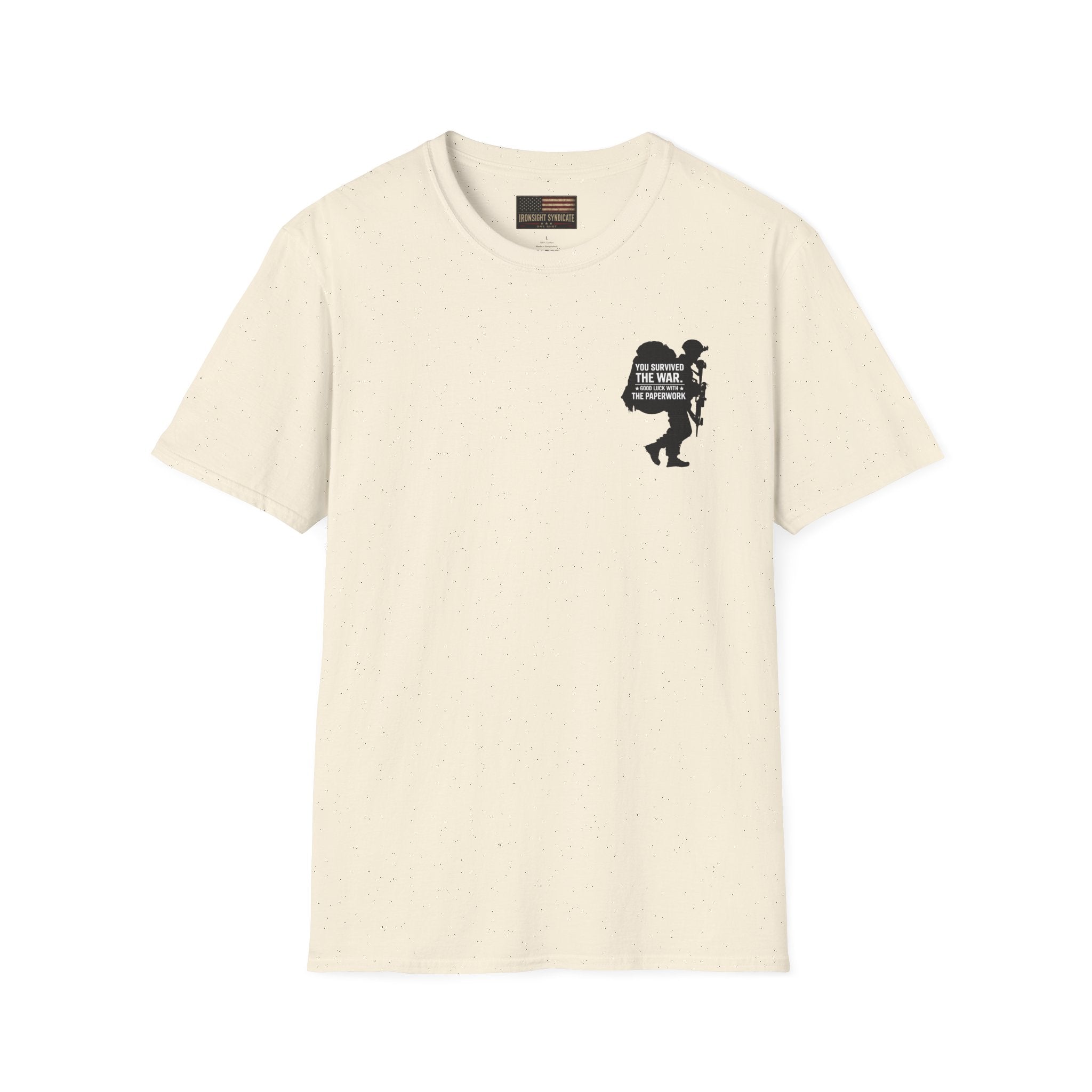 VA Knee Injury Claim Is Denied T-Shirt (Black Graphic) | Ironsight Syndicate