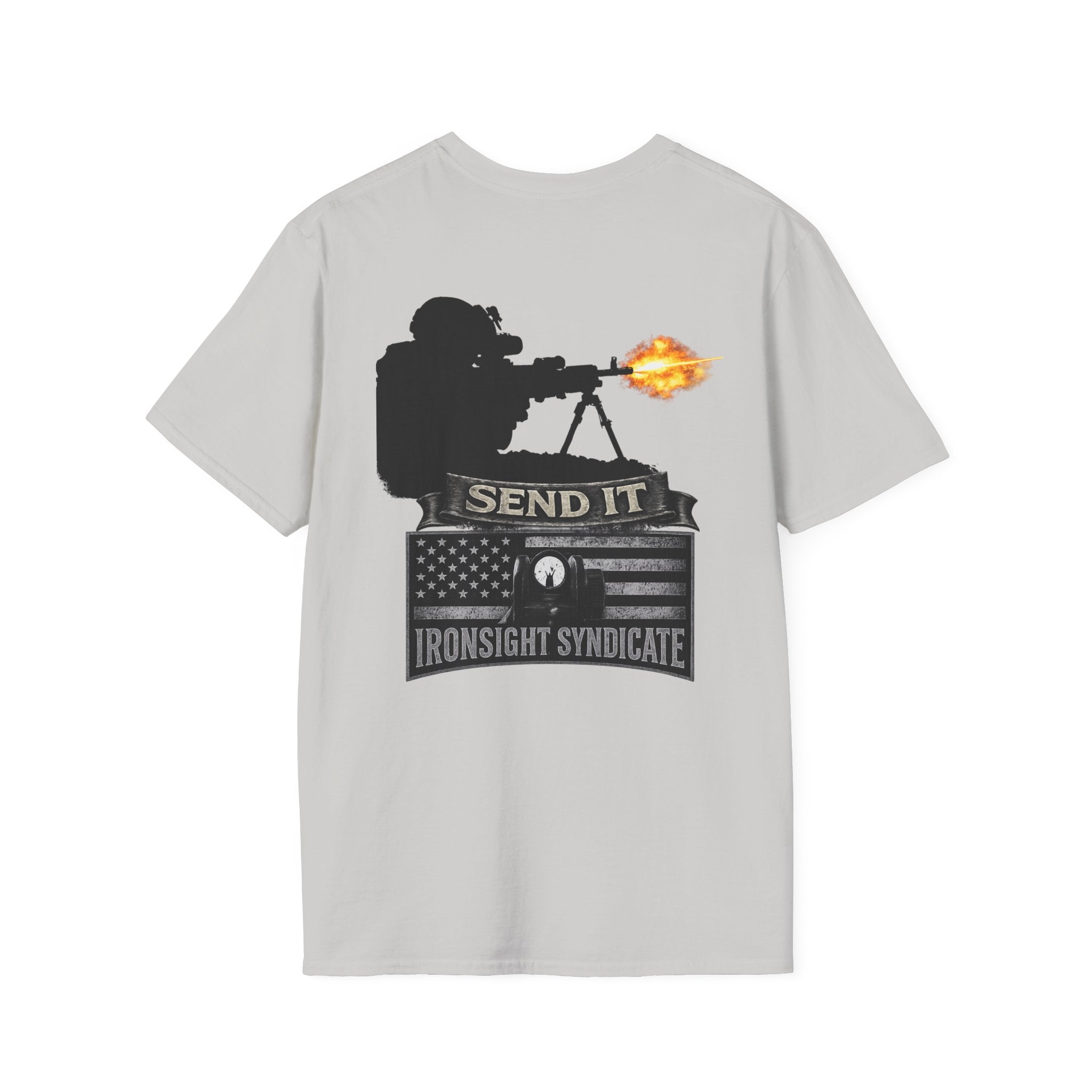 Send it 240B Gunner T-Shirt | Patriotic Military Graphic Tee for Veterans & Patriots, Adult (13 and up), unisex