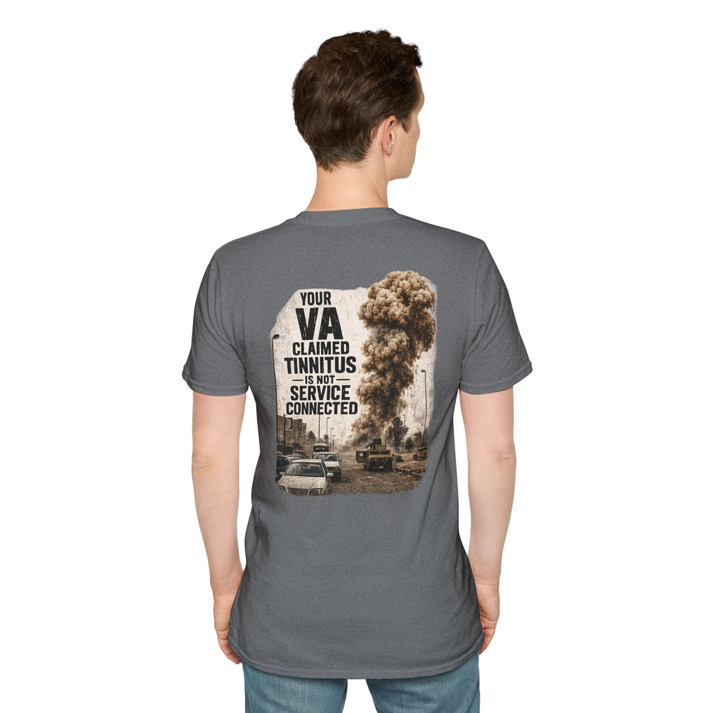 VA Tinnitus Claim is Not Service Connected T-Shirt | Ironsight Syndicate