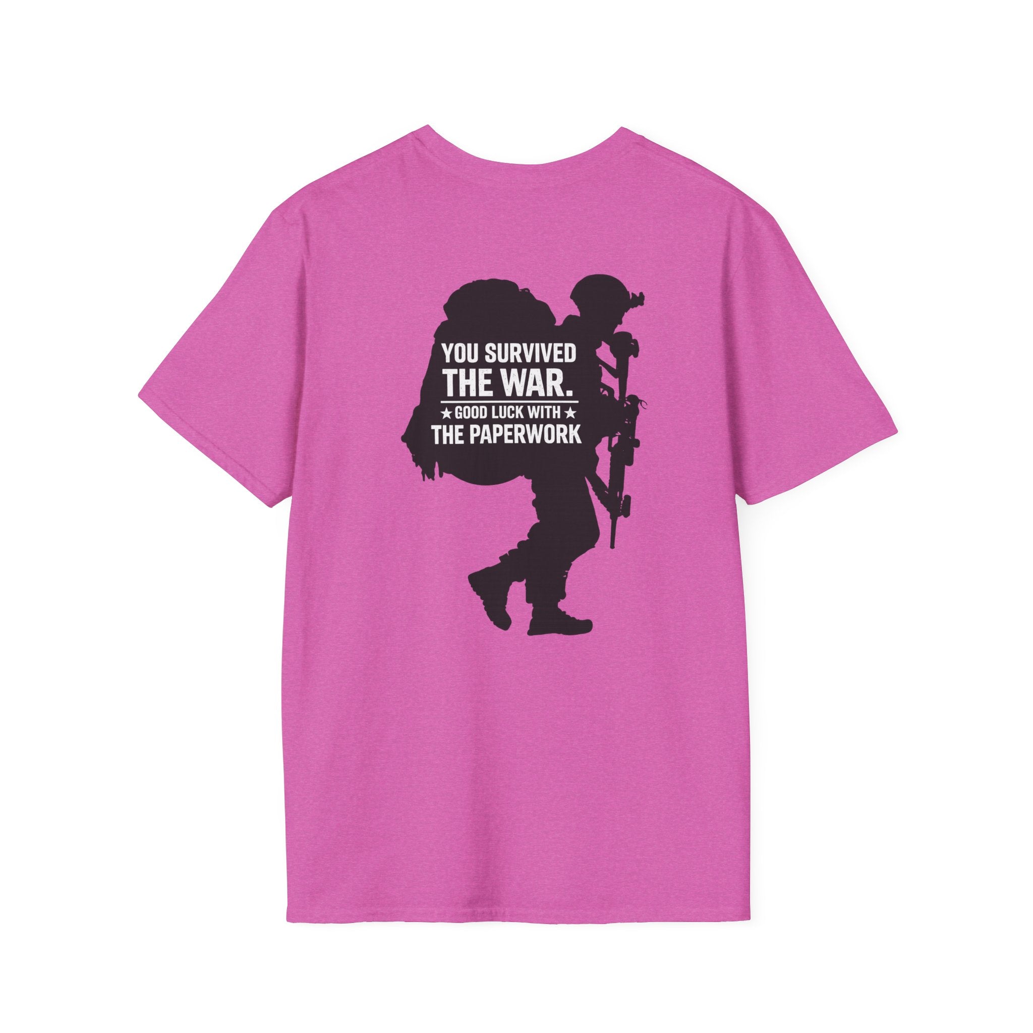 You Survived the War, Good Luck with the Paperwork T-Shirt (Black Graphic)