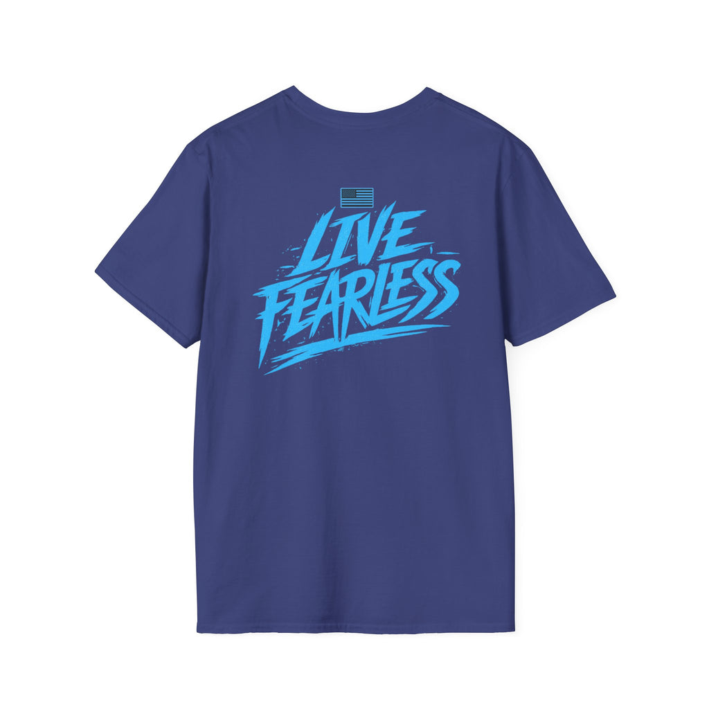 Live Fearless (Blue) Military-Inspired Graphic T-Shirt
